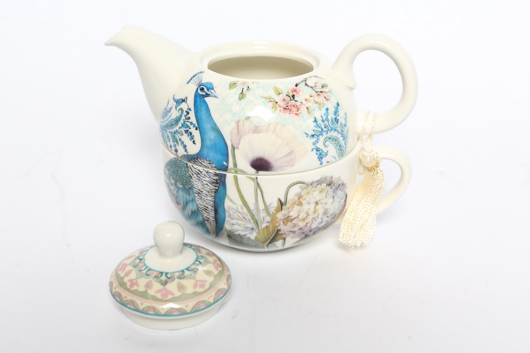 Stackable Peacock Teapot and Cup by Summer River | EBTH