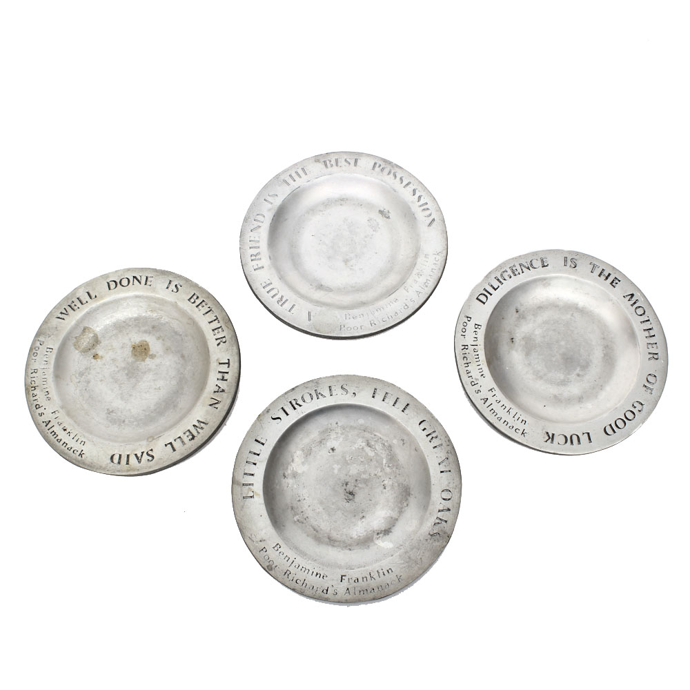 Collection of Decorative Pewter Plates EBTH