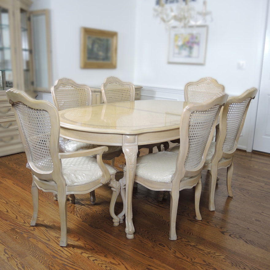 Thomasville French Provincial Style Dining Table And Six Chairs Ebth