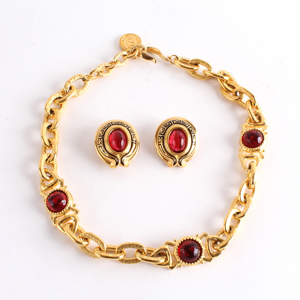 Fendi Necklace And Earring Set Ebth everything but the house