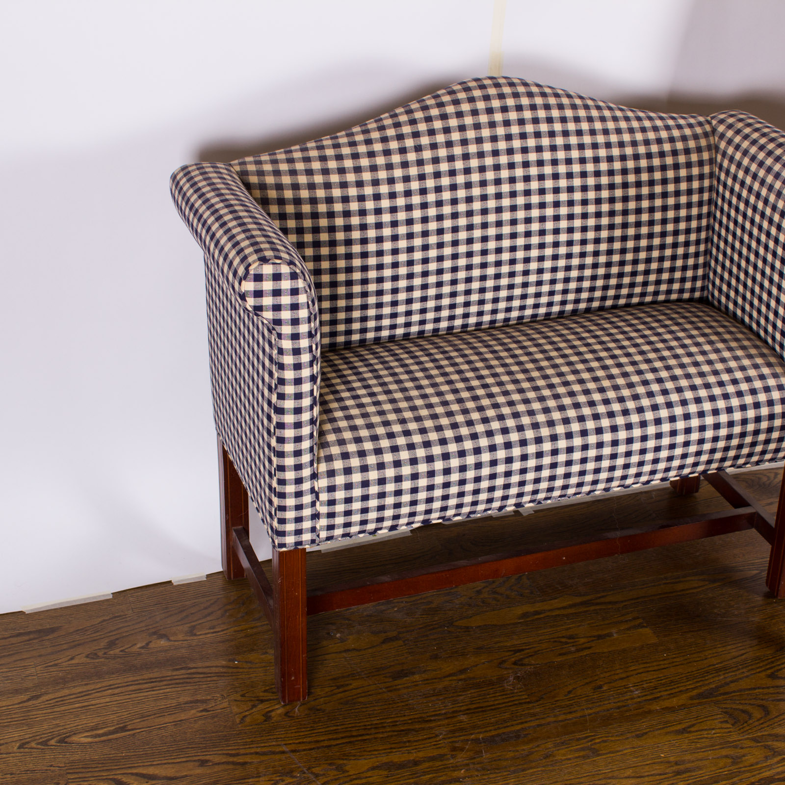 Pair of Johnston Benchworks Upholstered Gingham Accent Chairs EBTH