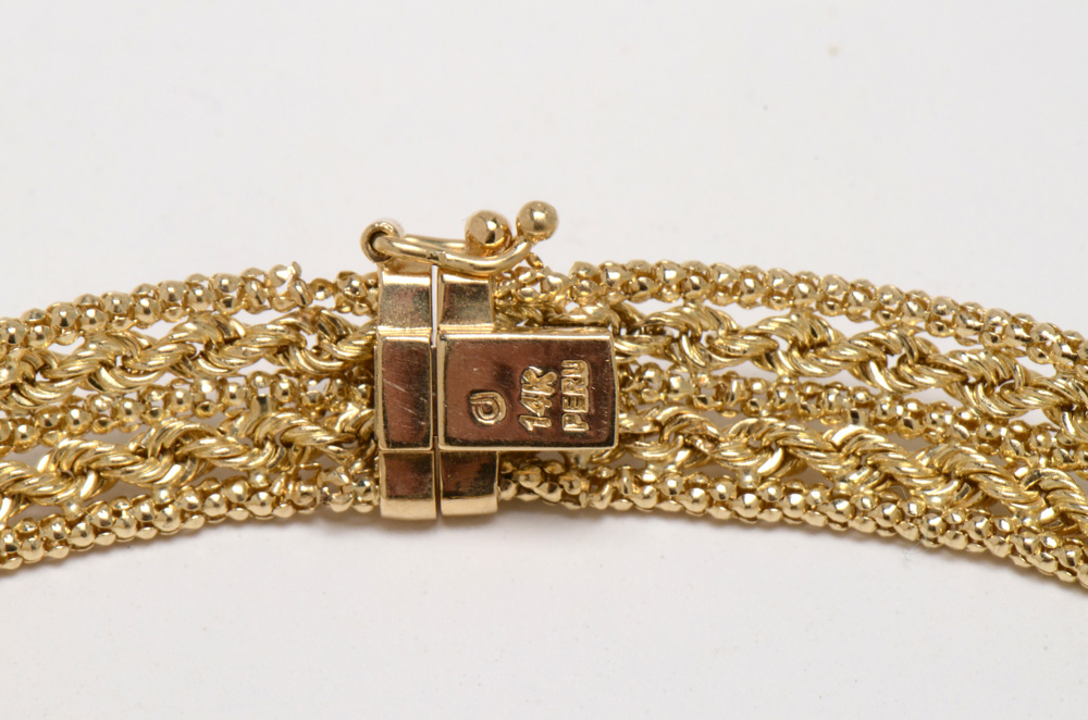 Peruvian 14K Yellow Gold Bracelet EBTH