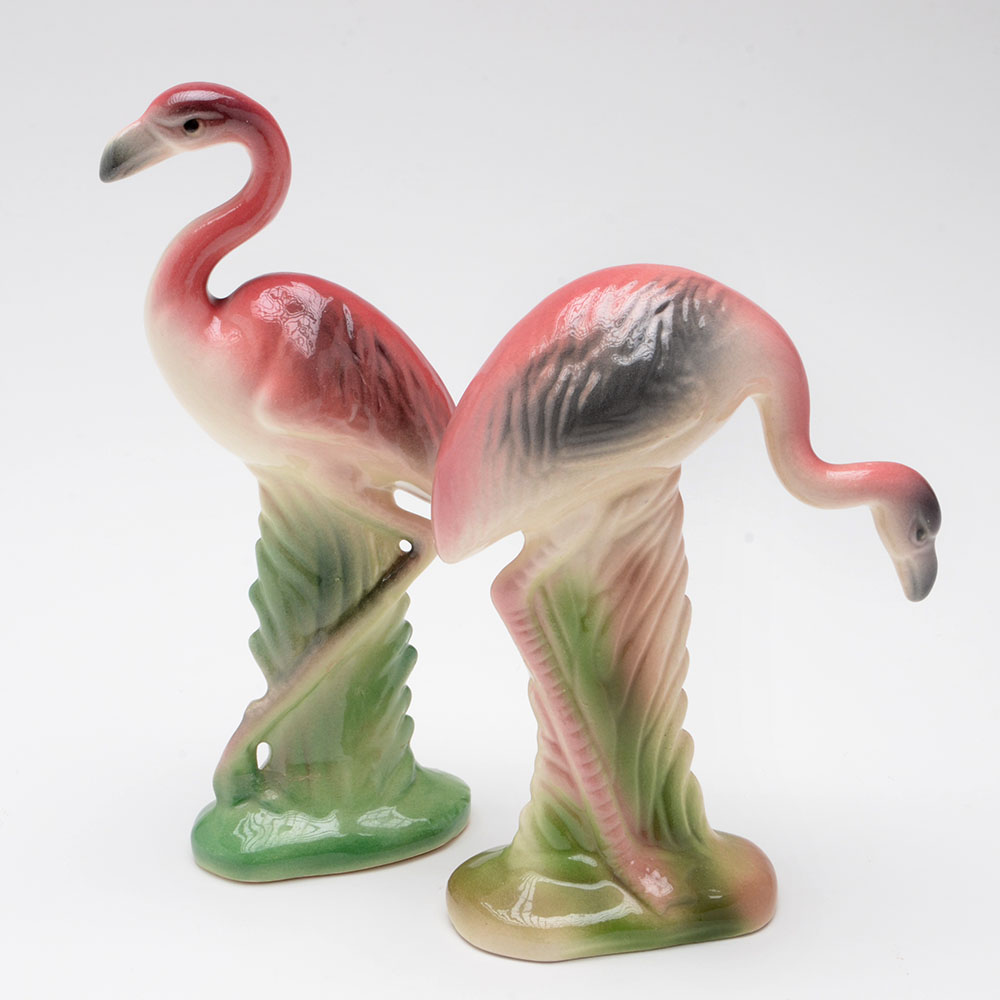 Two Vintage Ceramic Flamingo Figurines | EBTH