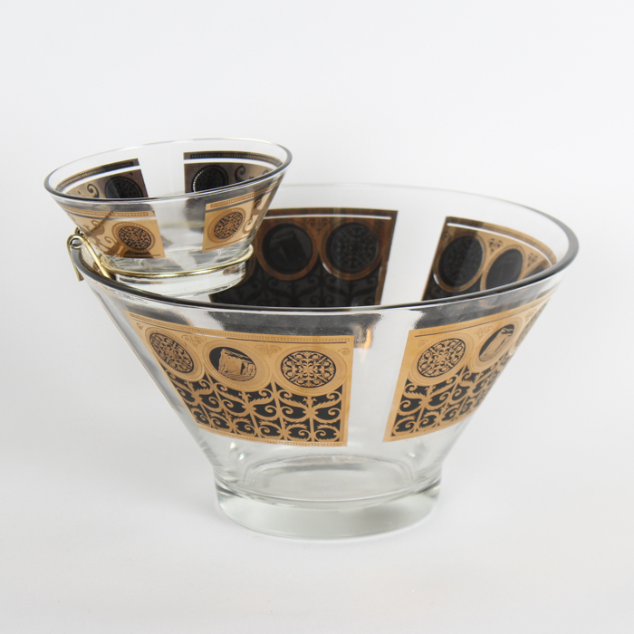 Midcentury Modern Chip and Dip Glass Bowl Set EBTH