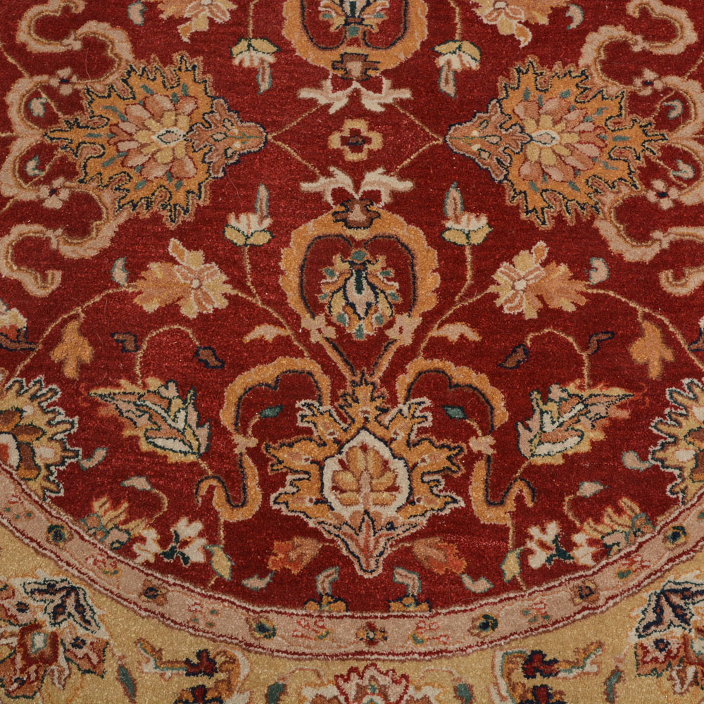 Rug Gallery Round Scalloped Persian Style Wool Rug EBTH