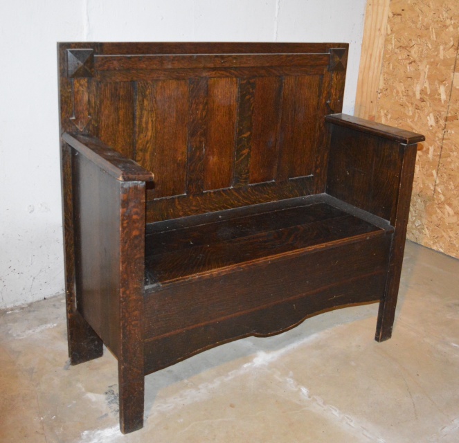 Antique Mission Style Oak Bench EBTH