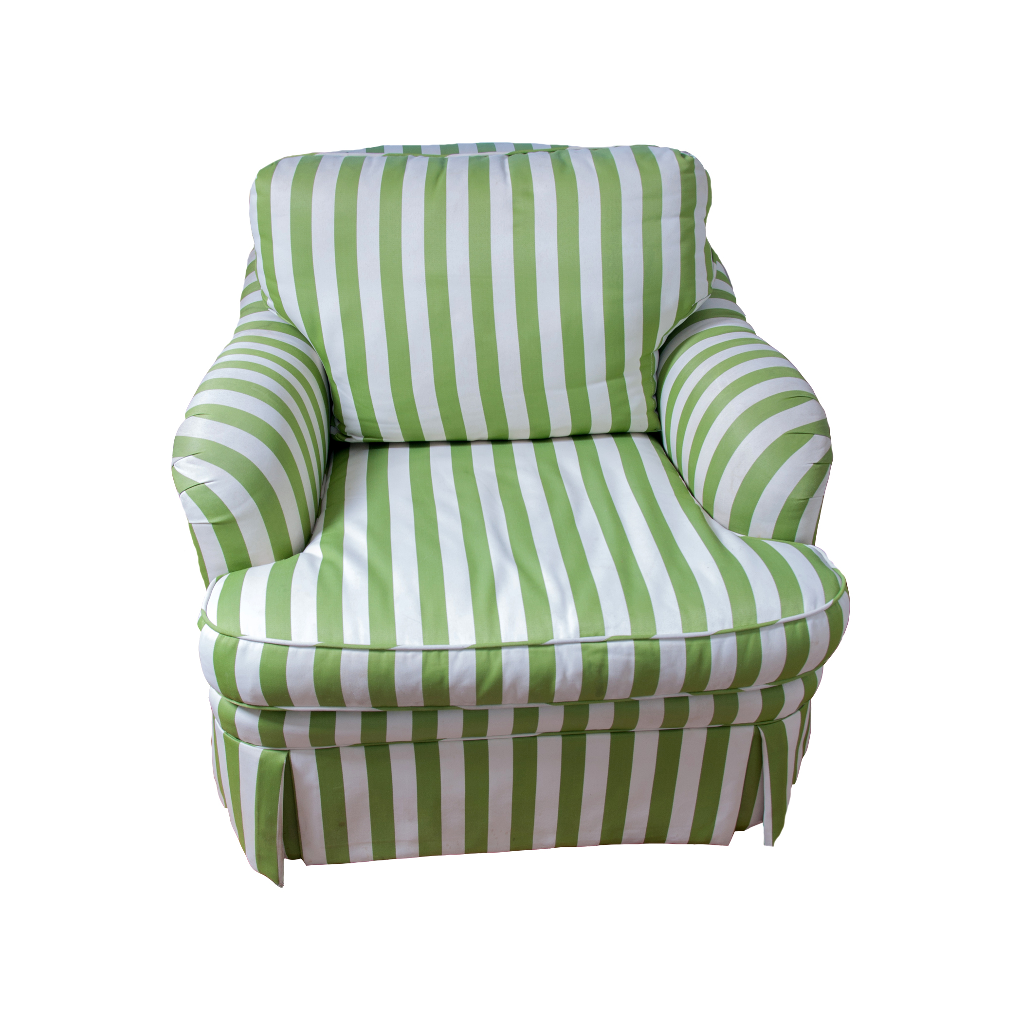 green and white striped chair