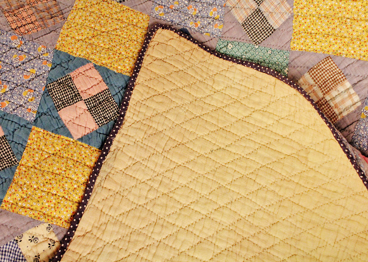 Hand Stitched "Four Patch" Quilt EBTH