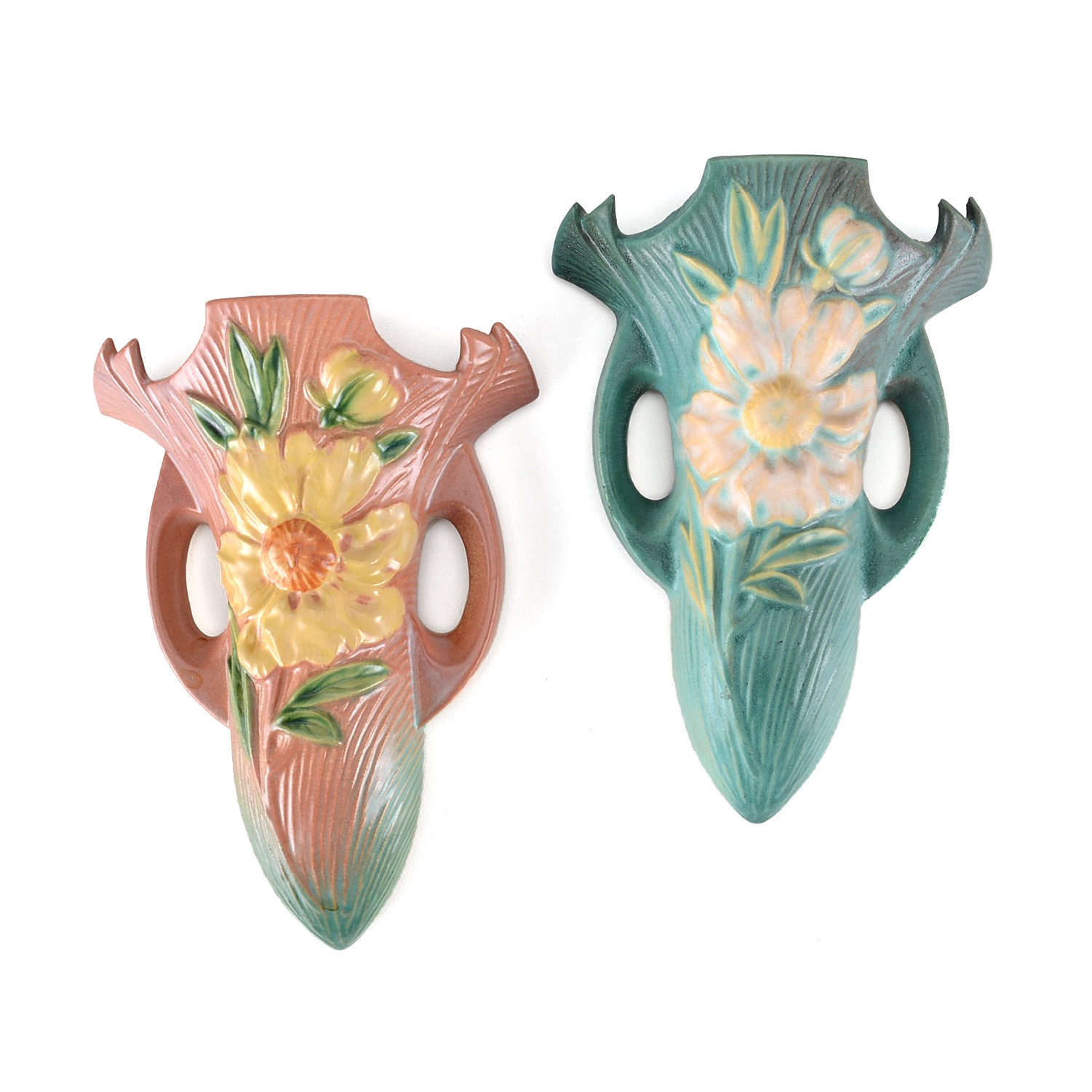 Roseville Pottery "Peony" Wall Pockets EBTH