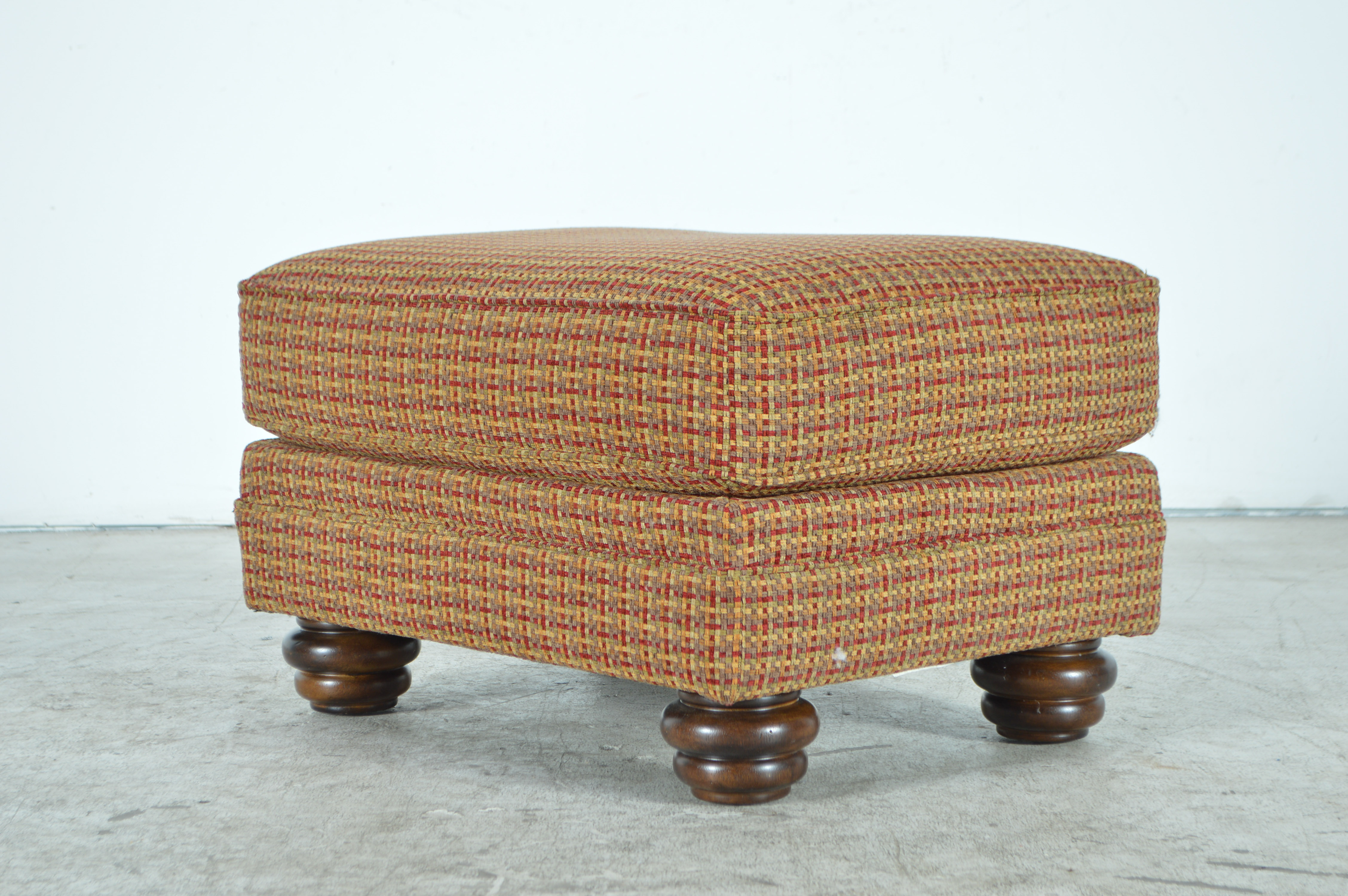Overstuffed Upholstered Armchair and Ottoman EBTH