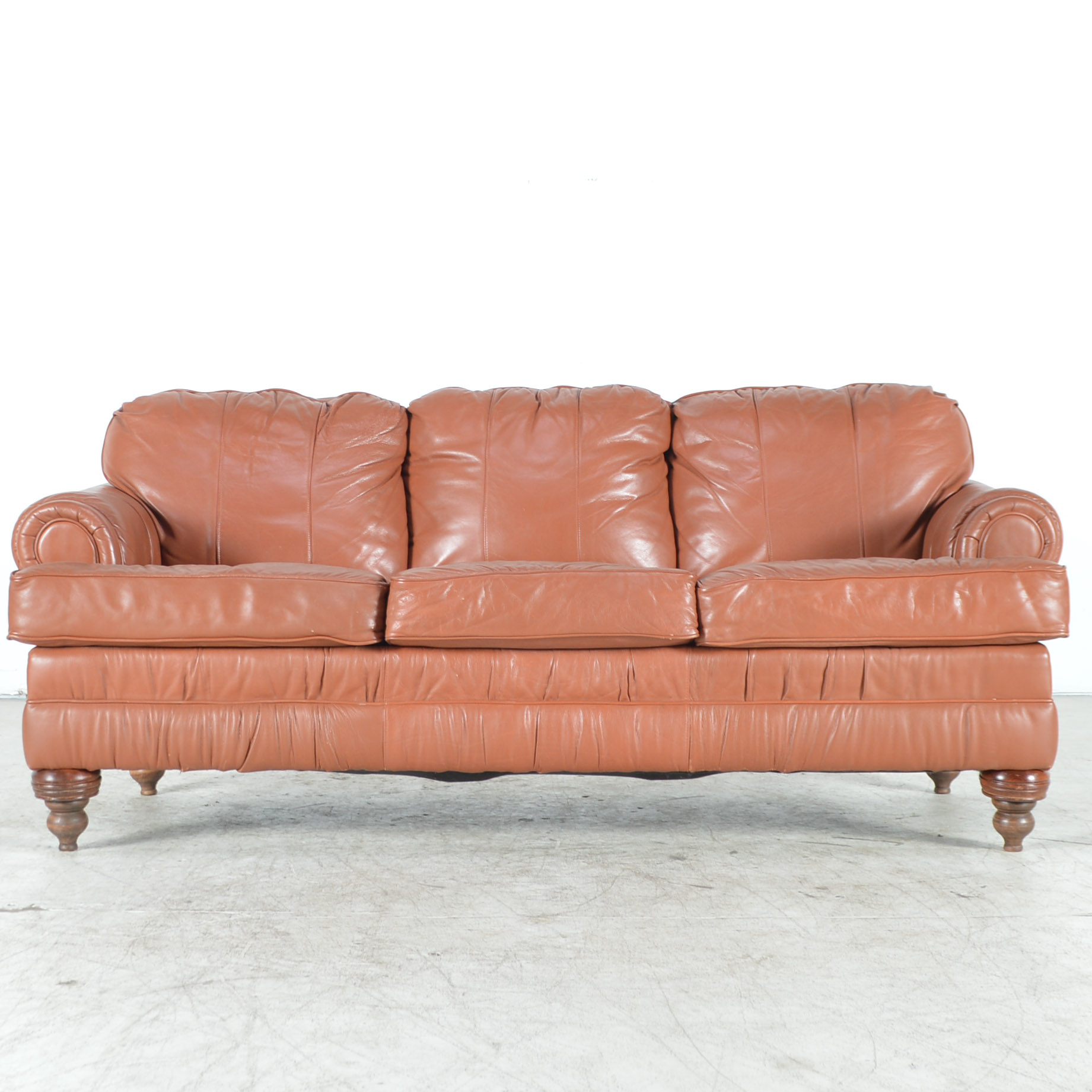Saddle Tan Leather Sofa EBTH