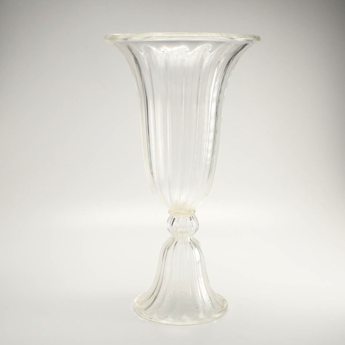 Tall Glass Trumpet Vase Ebth