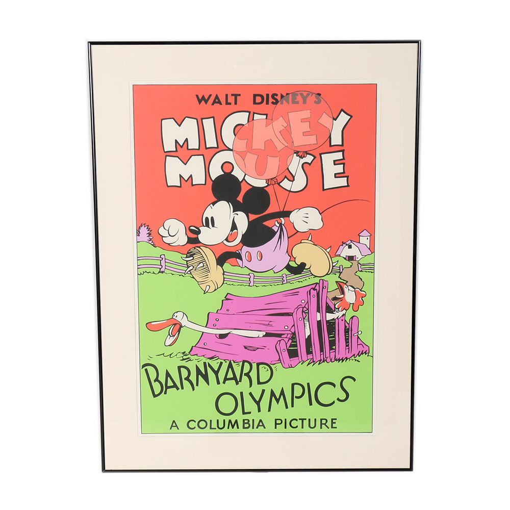 Mickey Mouse Barnyard Olympics Serigraph Ebth