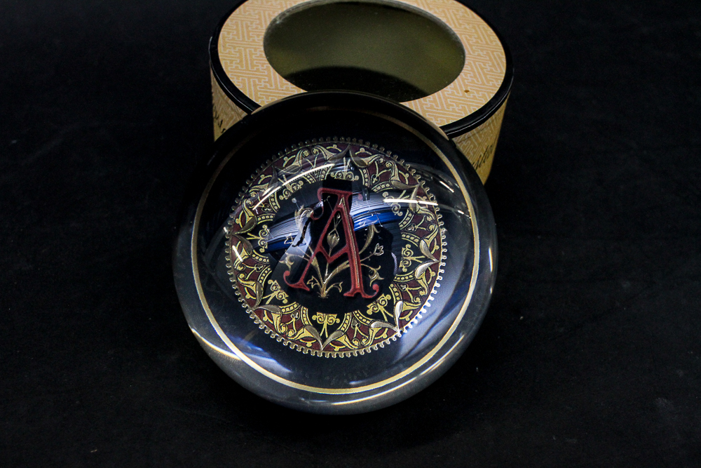 Punch Studio Classic Monogram Crystal Paperweight EBTH