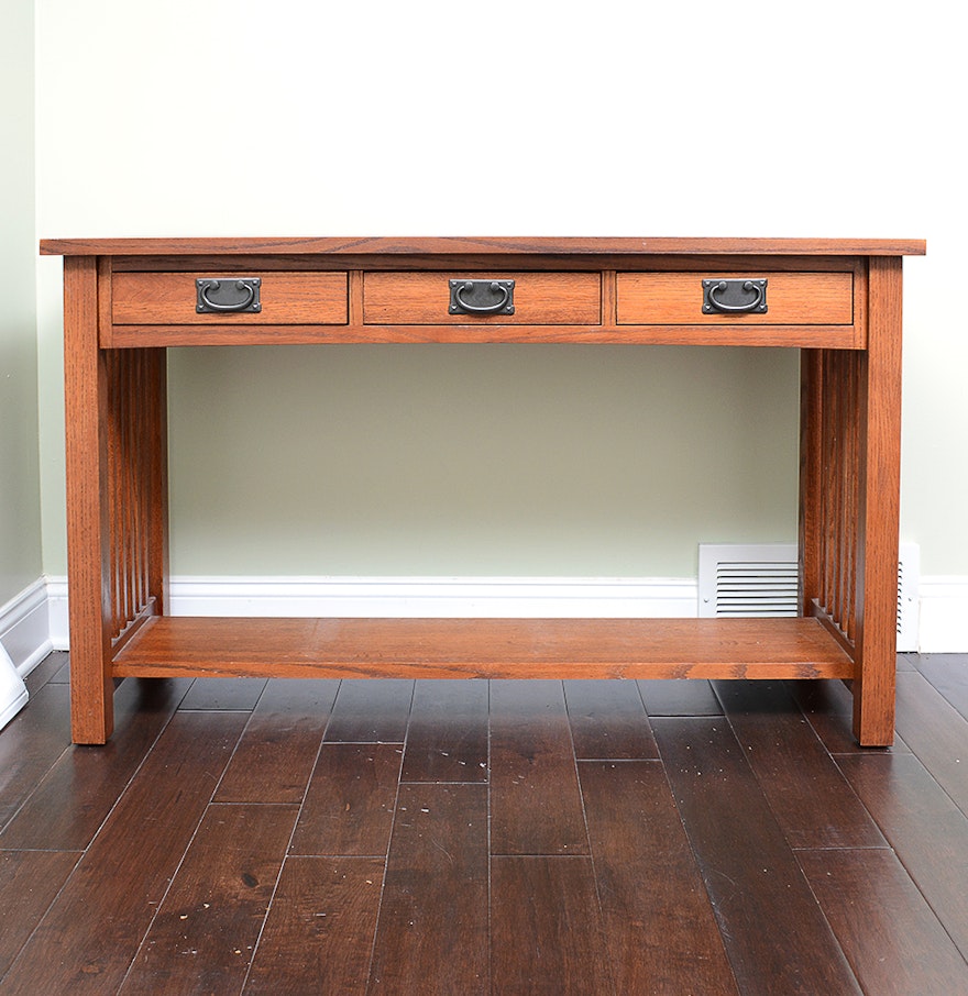Oak Kimball Mission Style Sofa Table Oak Kimball Mission Style Sofa Table