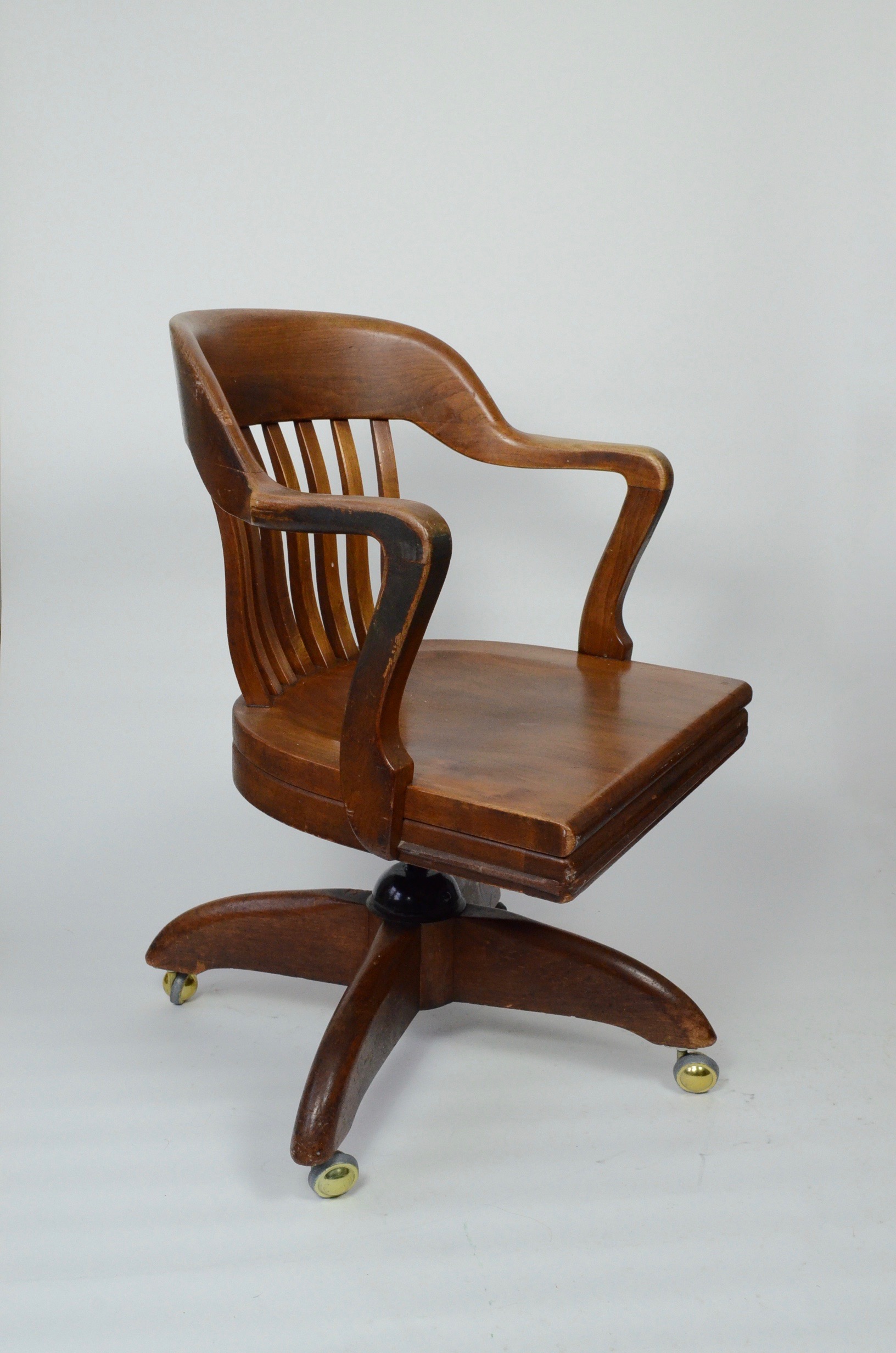 Vintage Walnut Banker's Chair by W.H. Gunlocke EBTH