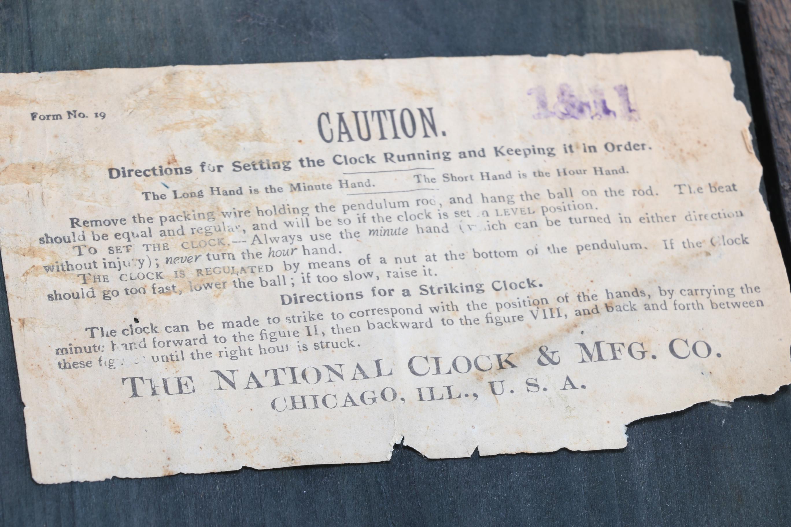 The National Clock and Manufacturing Company Wooden Wall Clock EBTH