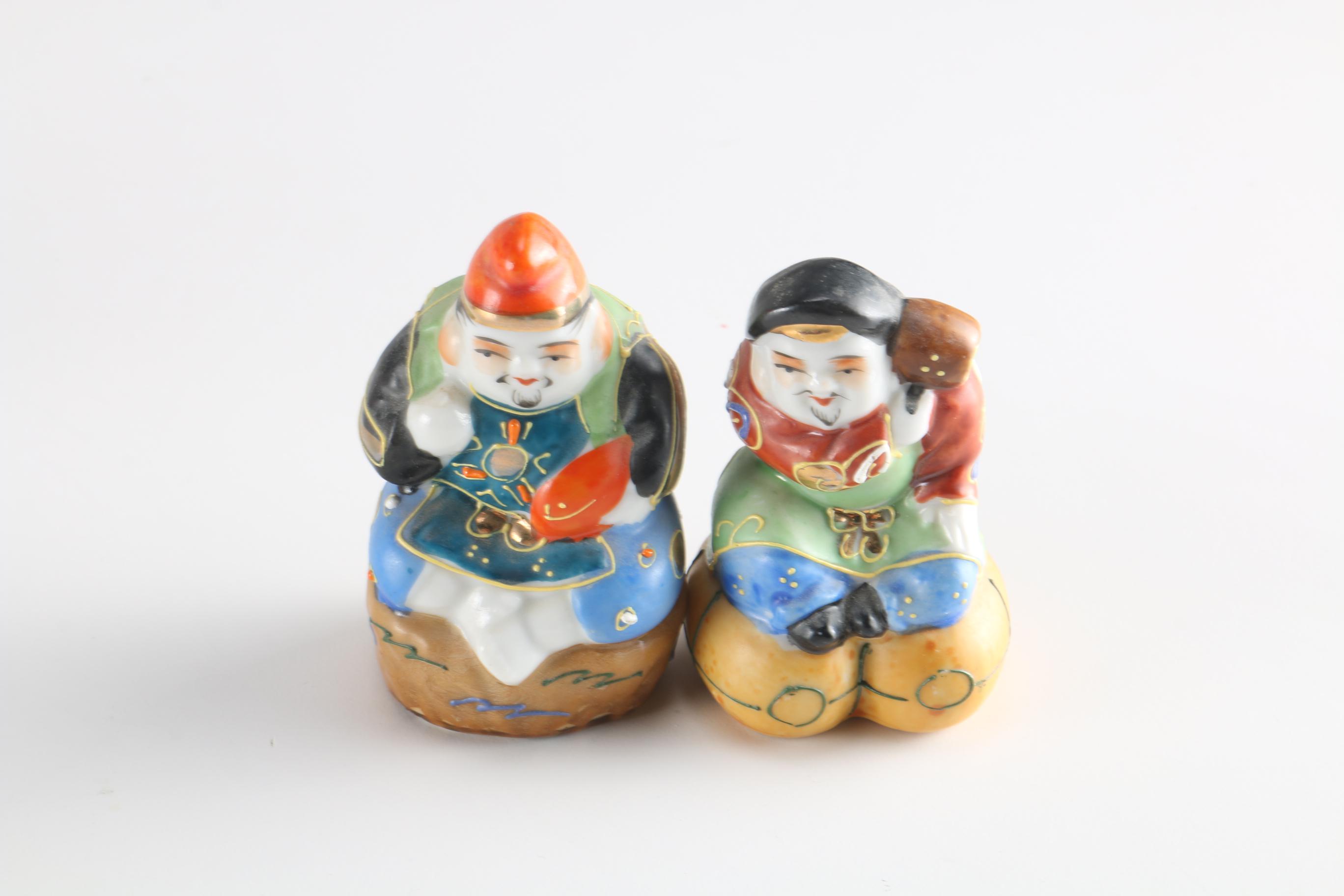 Japanese Kutani Ware Seven Lucky Gods Figurines EBTH