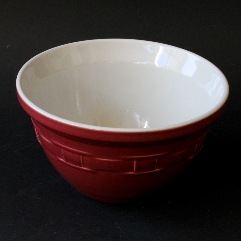 Longaberger Pottery Red Mixing Bowl | EBTH