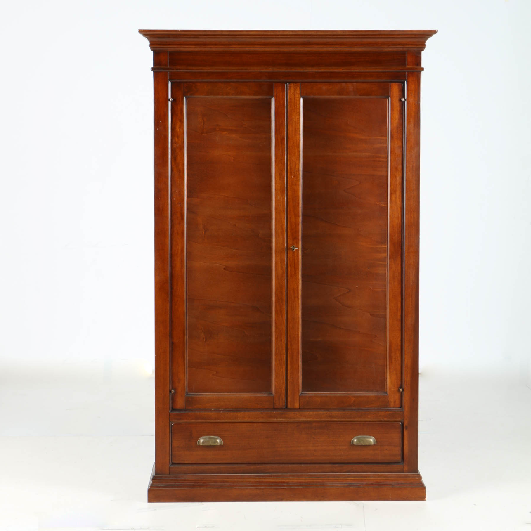 Cherry Mission Style Curio Cabinet Ebth