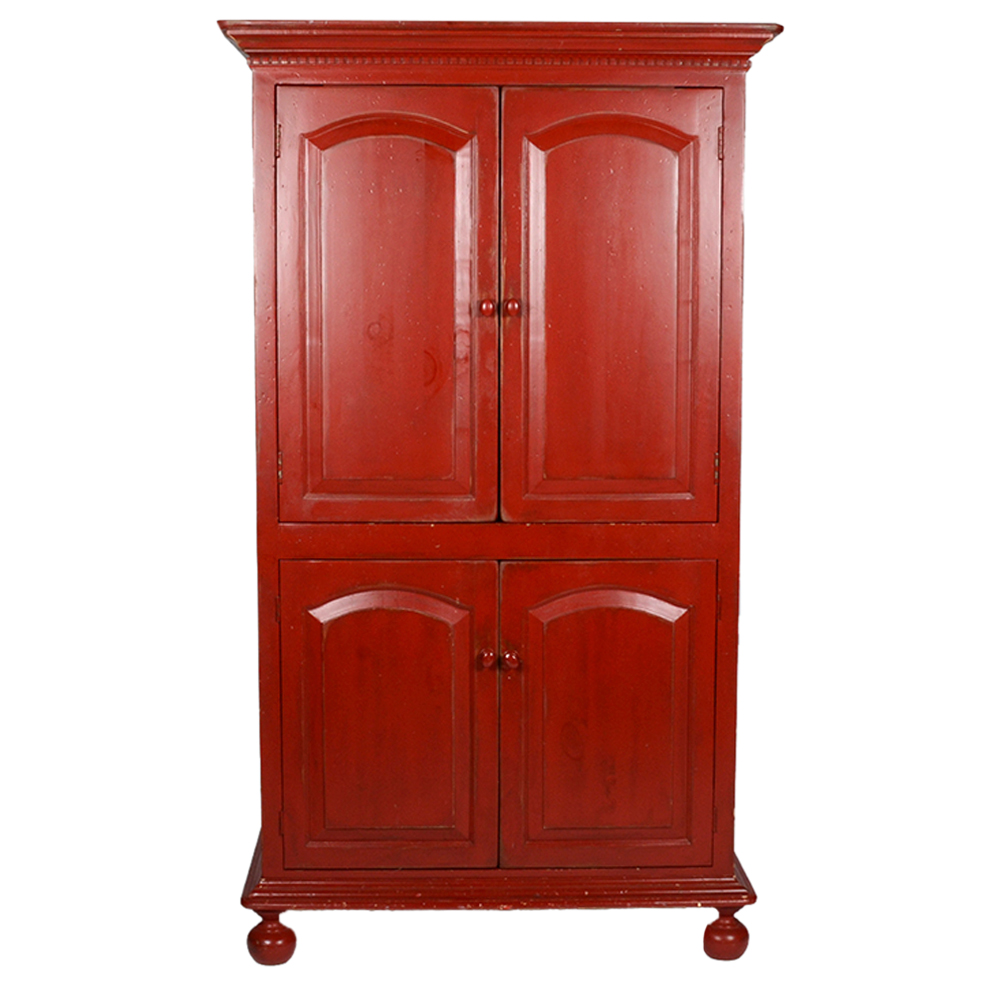 Eddy West Lagre Red Painted Entertainment Center Ebth
