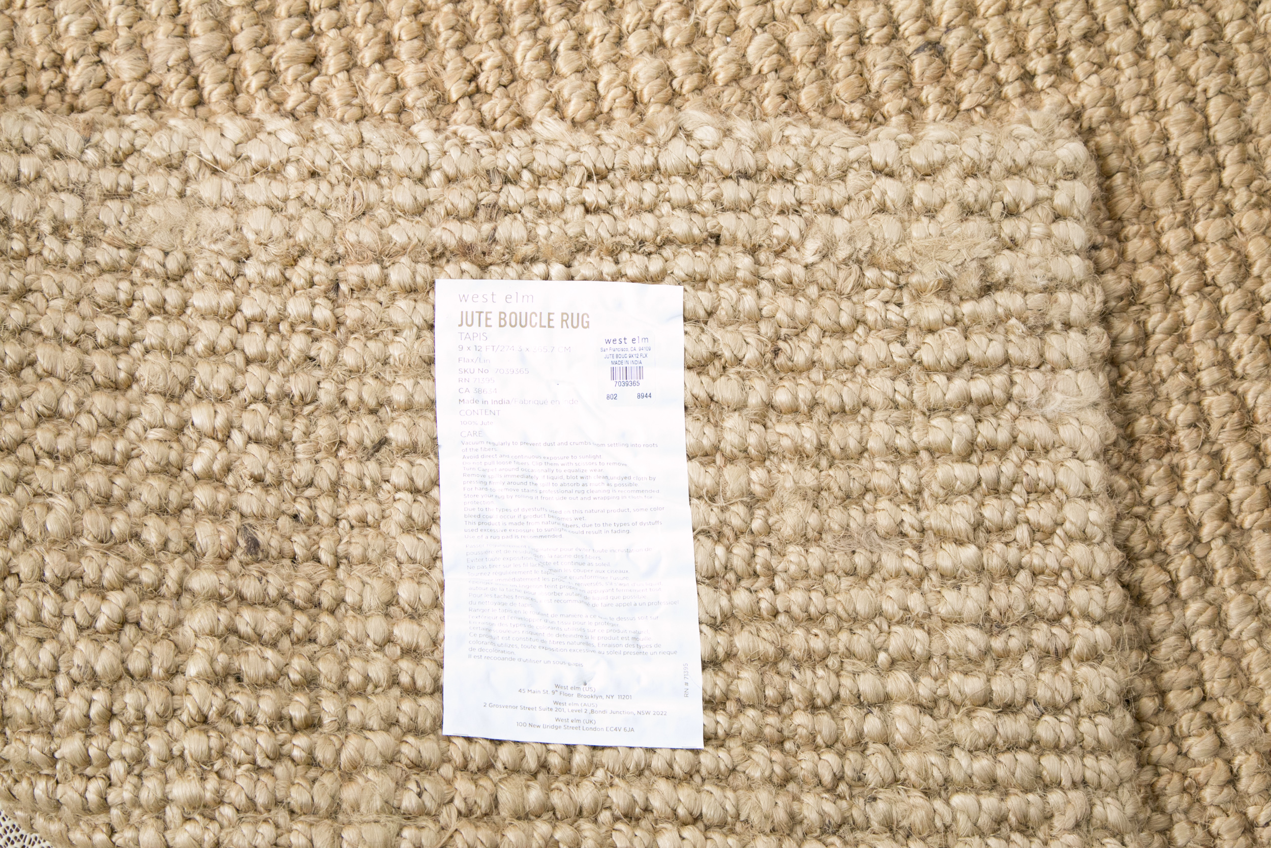 West Elm Jute Boucle Area Rug EBTH