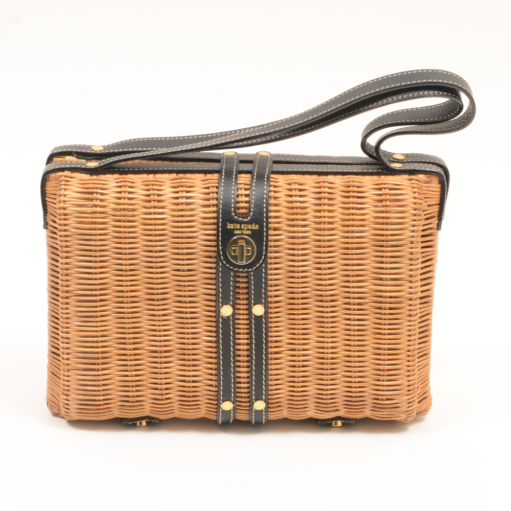 Kate Spade Woven Wicker Basket Handbag EBTH
