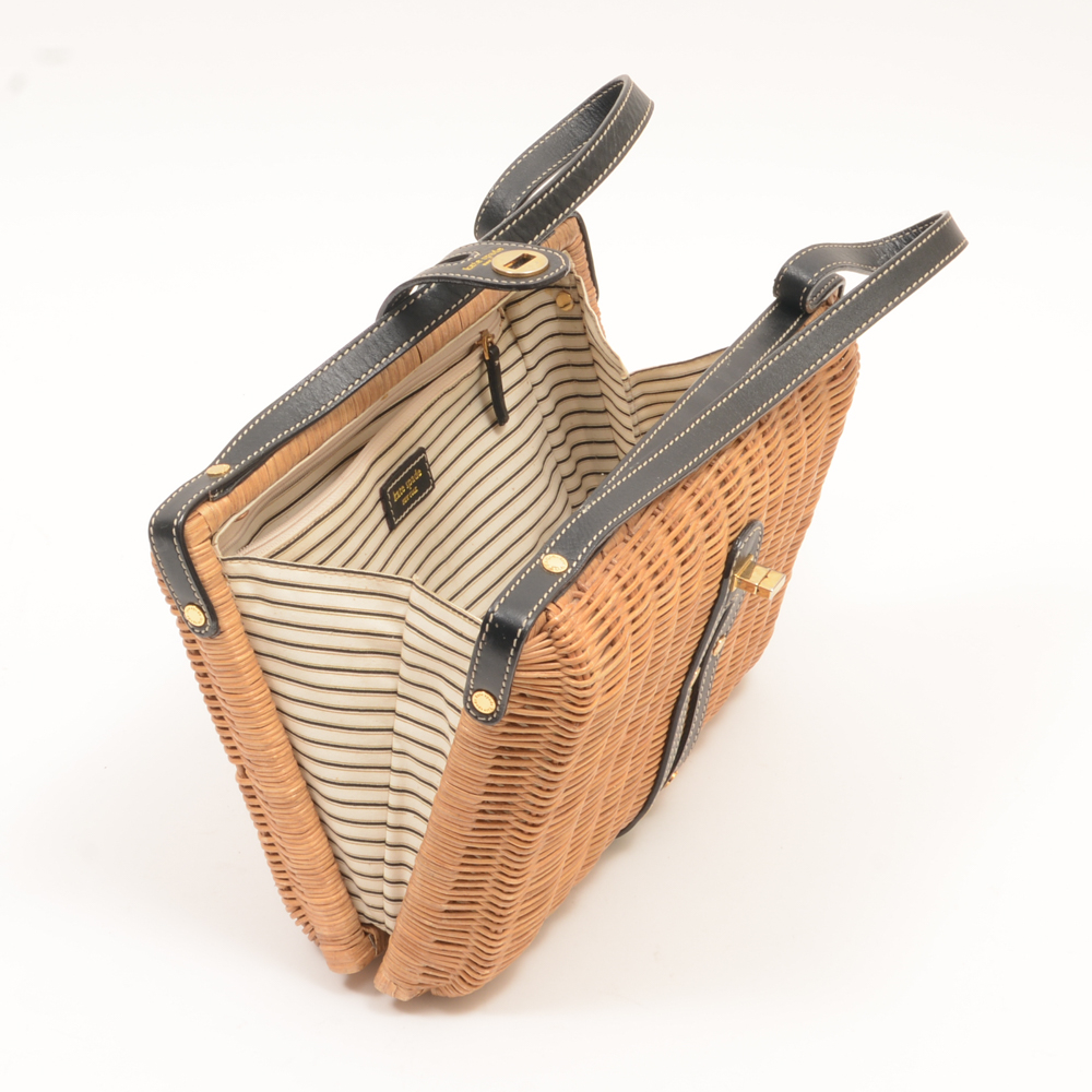 Kate Spade Woven Wicker Basket Handbag EBTH