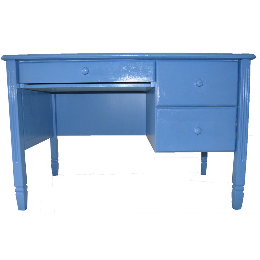 Sapphire Blue Wood Desk From Pottery Barn Kids Ebth