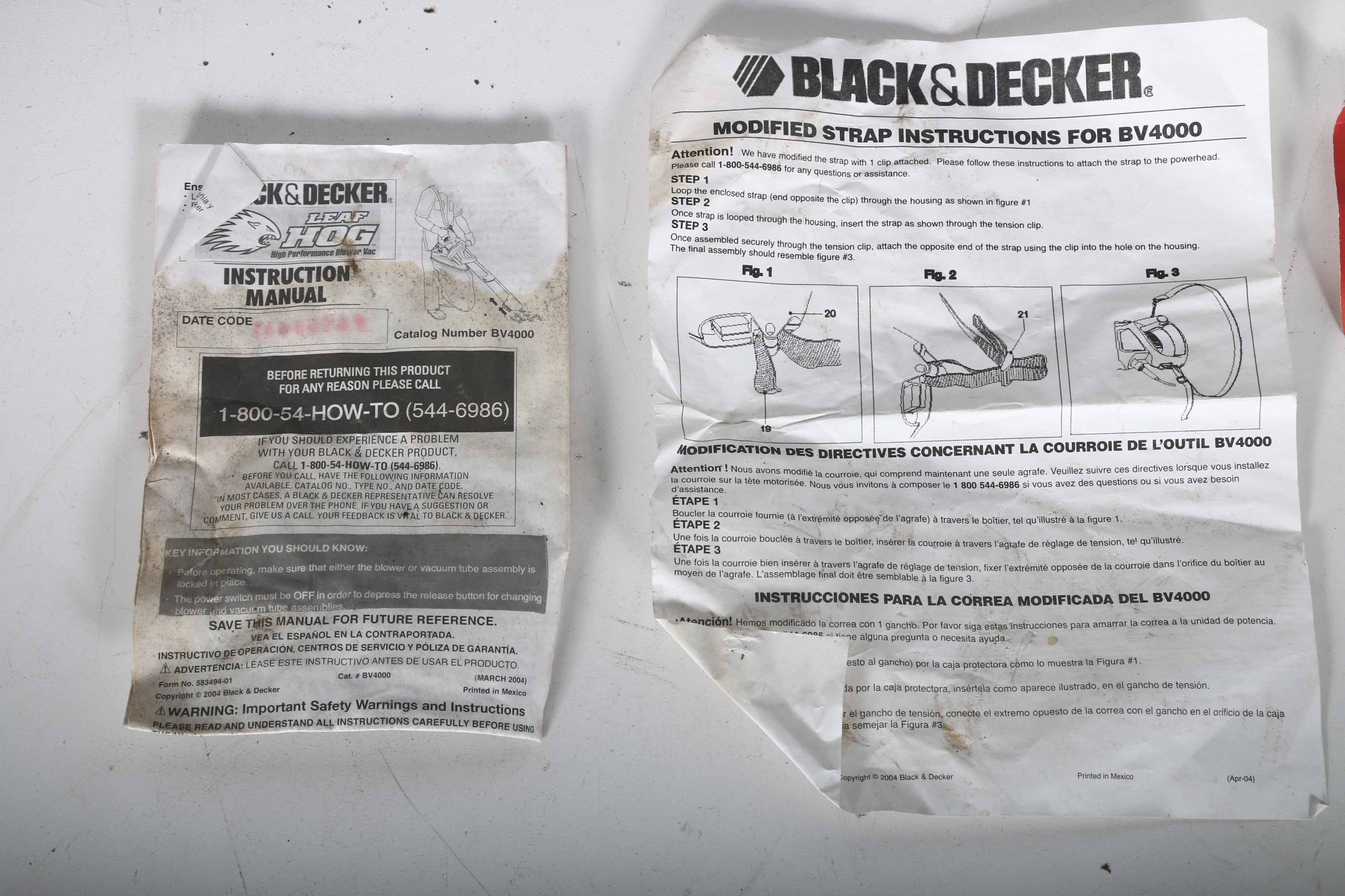 Black & Decker BV4000 Leaf Hog Leaf Blower EBTH