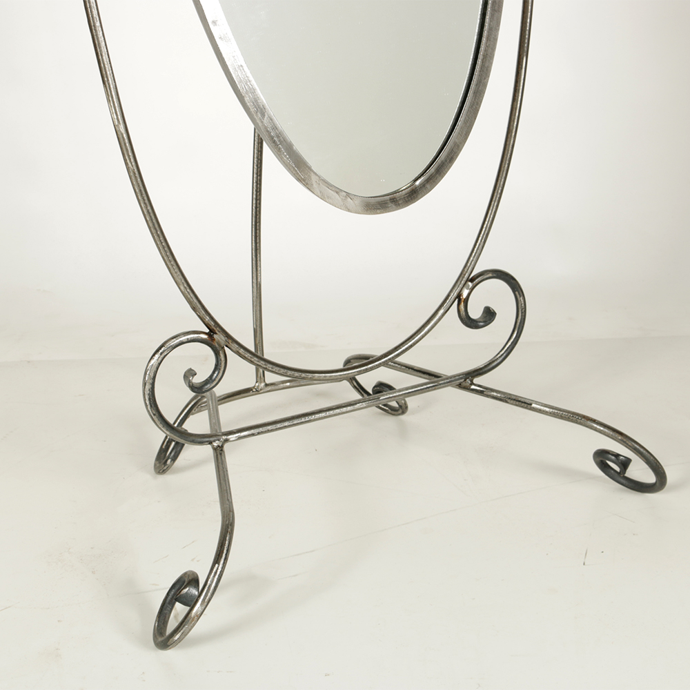 Oval Standing Mirror with Scrolling Frame EBTH