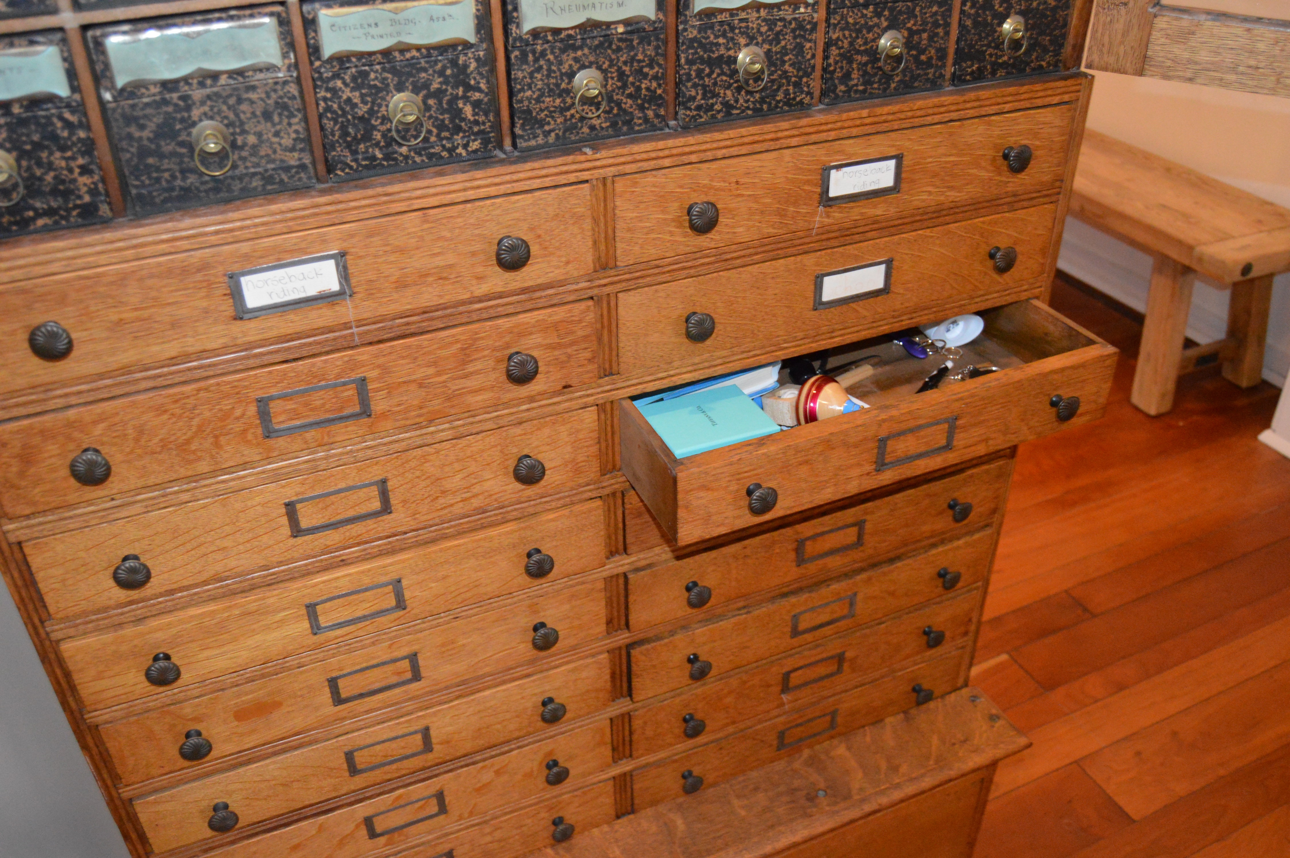 Vintage Oak Document Storage EBTH