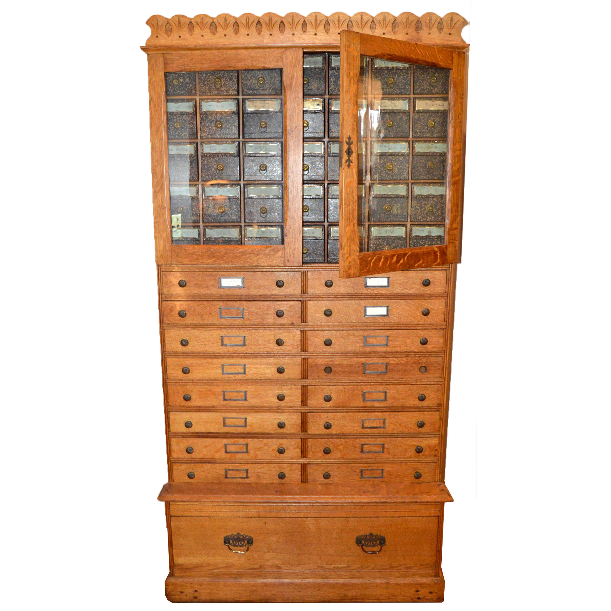 Vintage Oak Document Storage EBTH