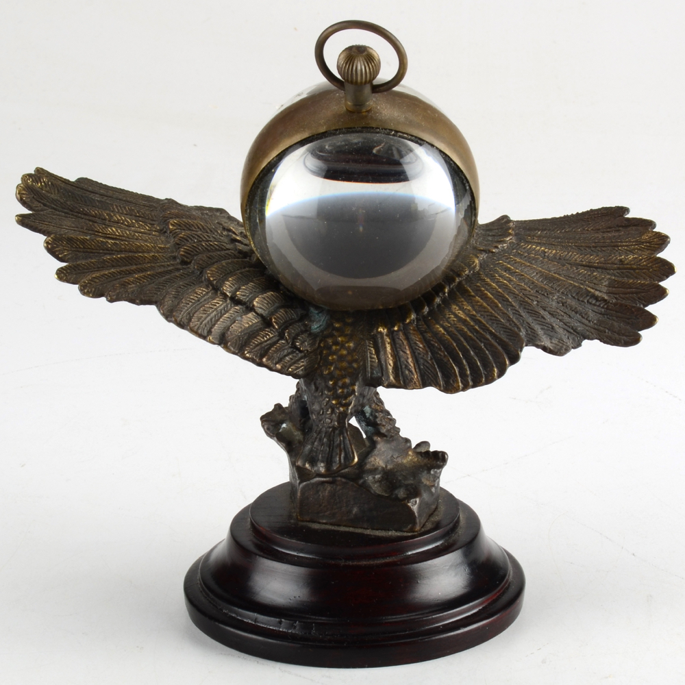 Brass Eagle Paperweight Clock EBTH