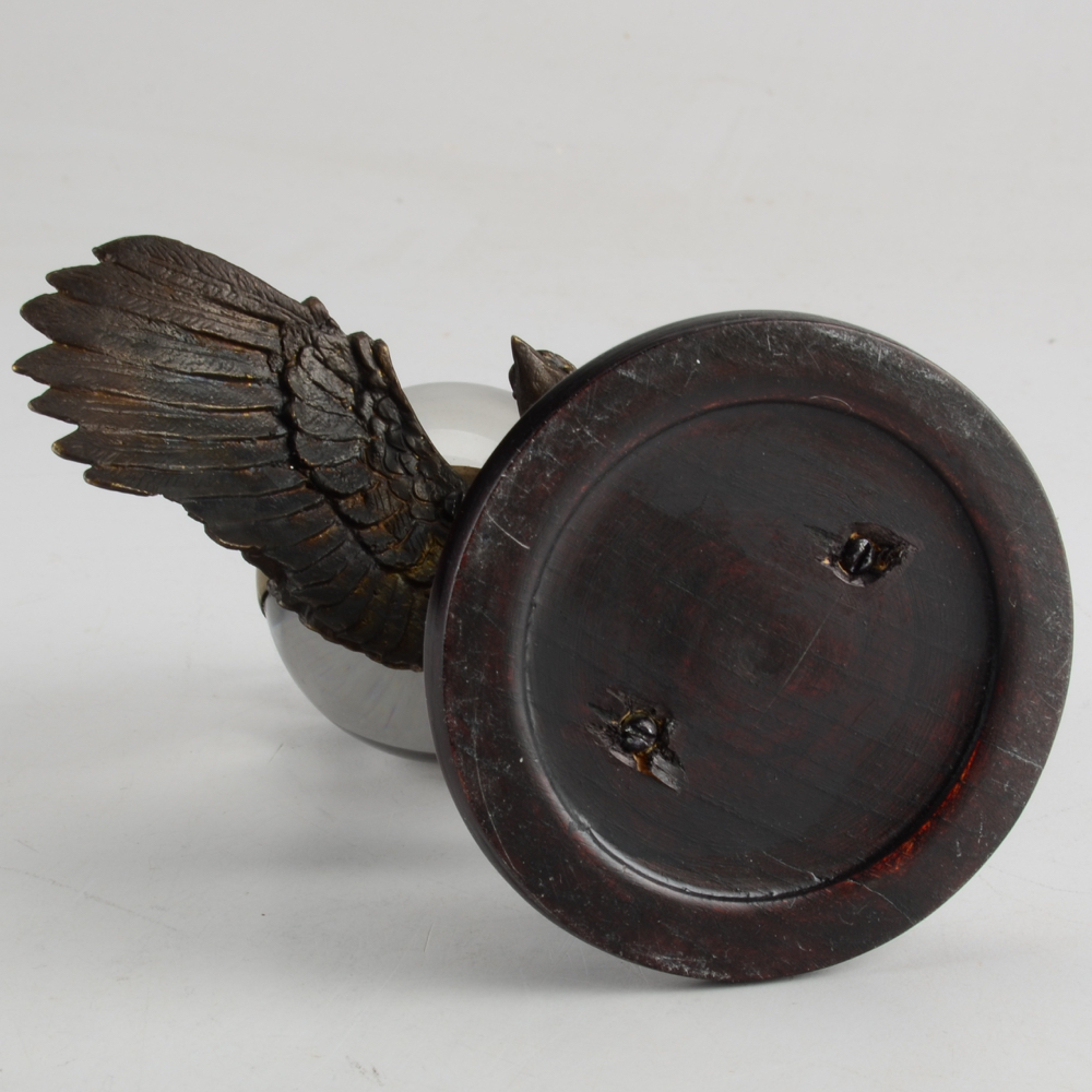 Brass Eagle Paperweight Clock EBTH