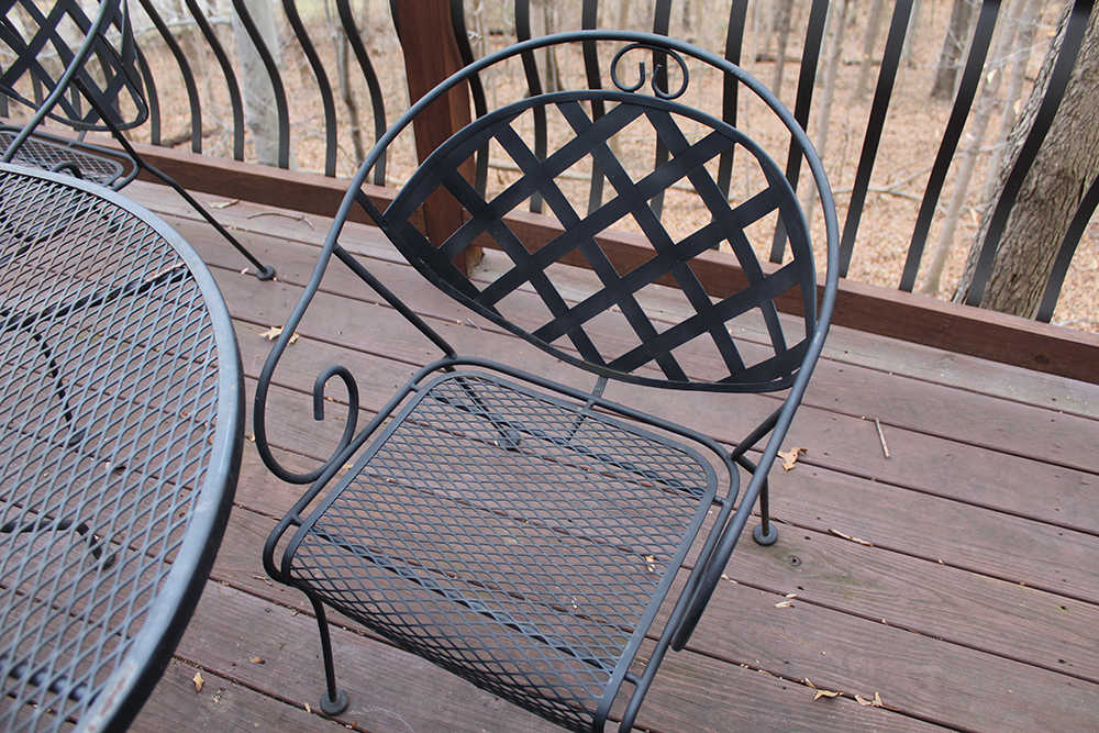 Outdoor Wrought Iron Table and Chair Set EBTH