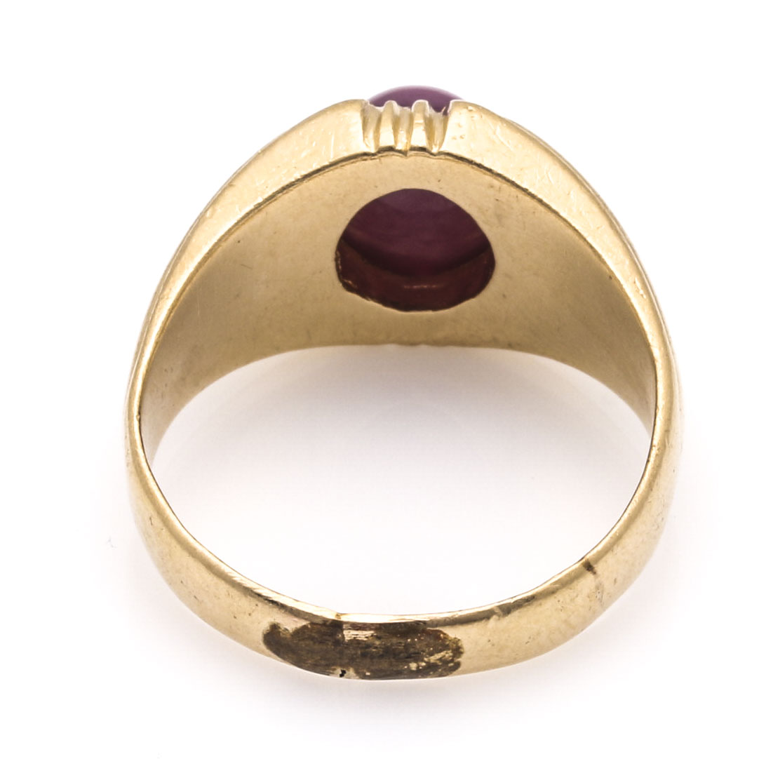 14K Yellow Gold Star Ruby Ring | EBTH