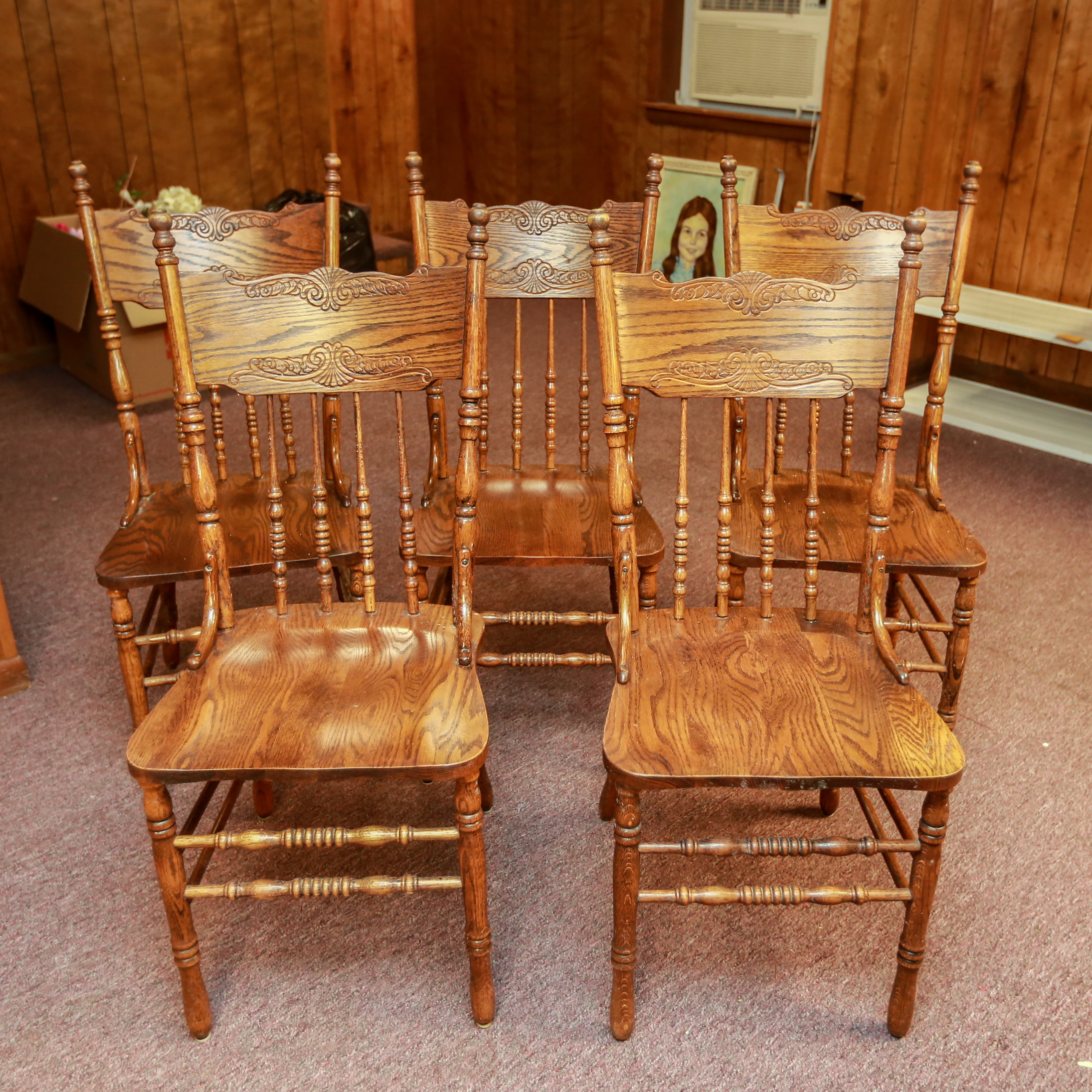 Pressed Back Oak Dining Chairs EBTH