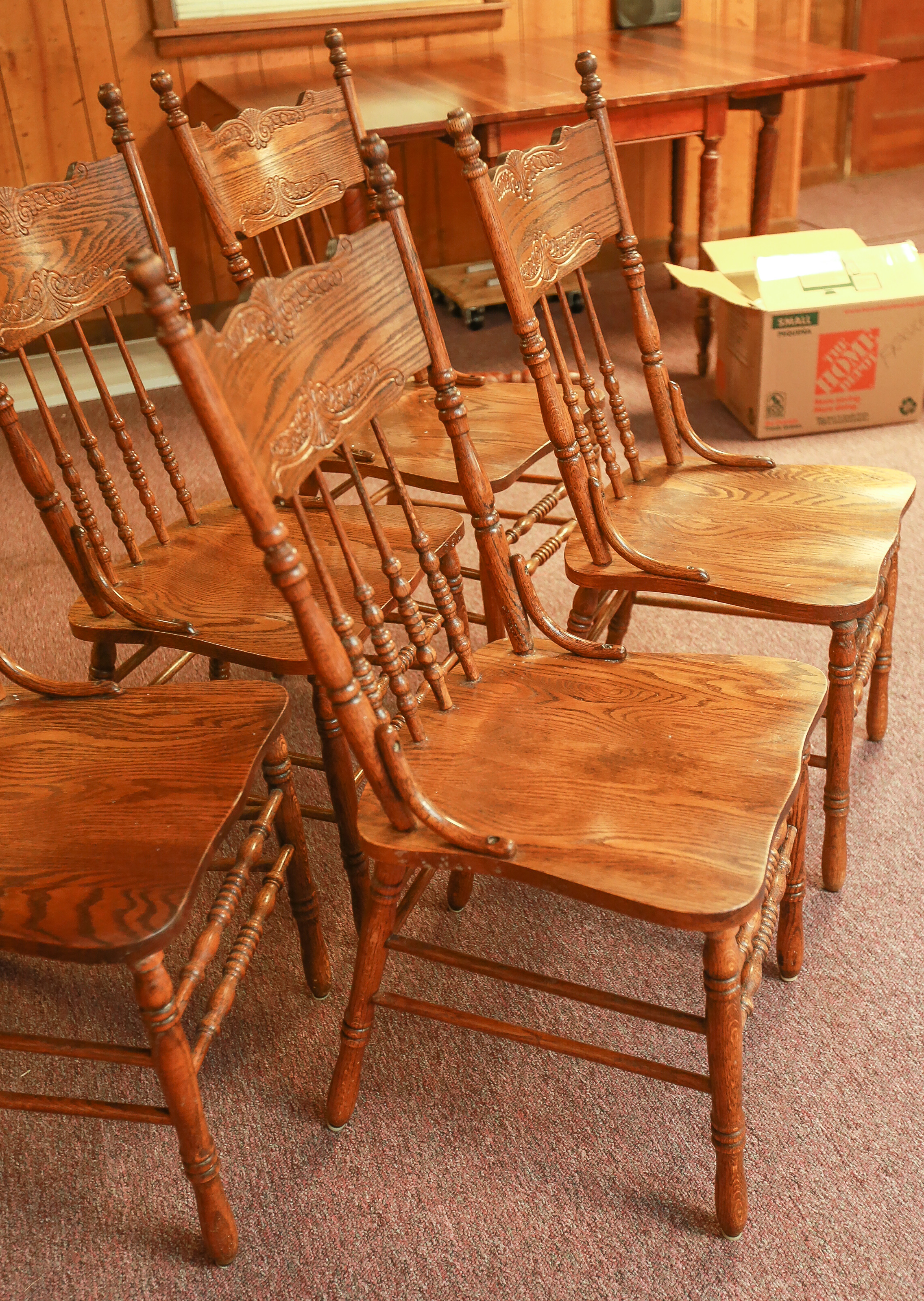 Pressed Back Oak Dining Chairs : EBTH