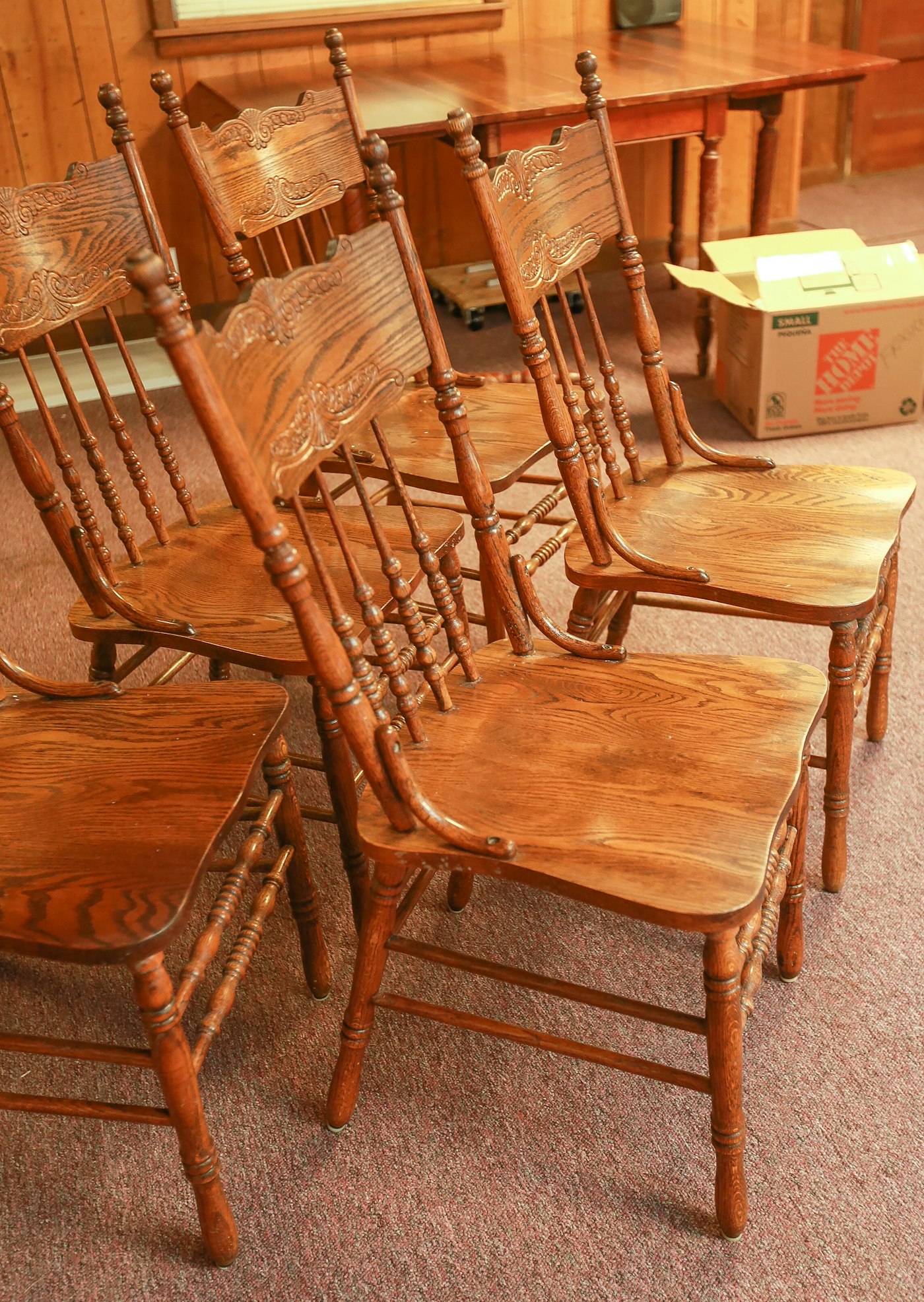 Pressed Back Oak Dining Chairs EBTH Pressed Back Oak Dining Chairs EBTH