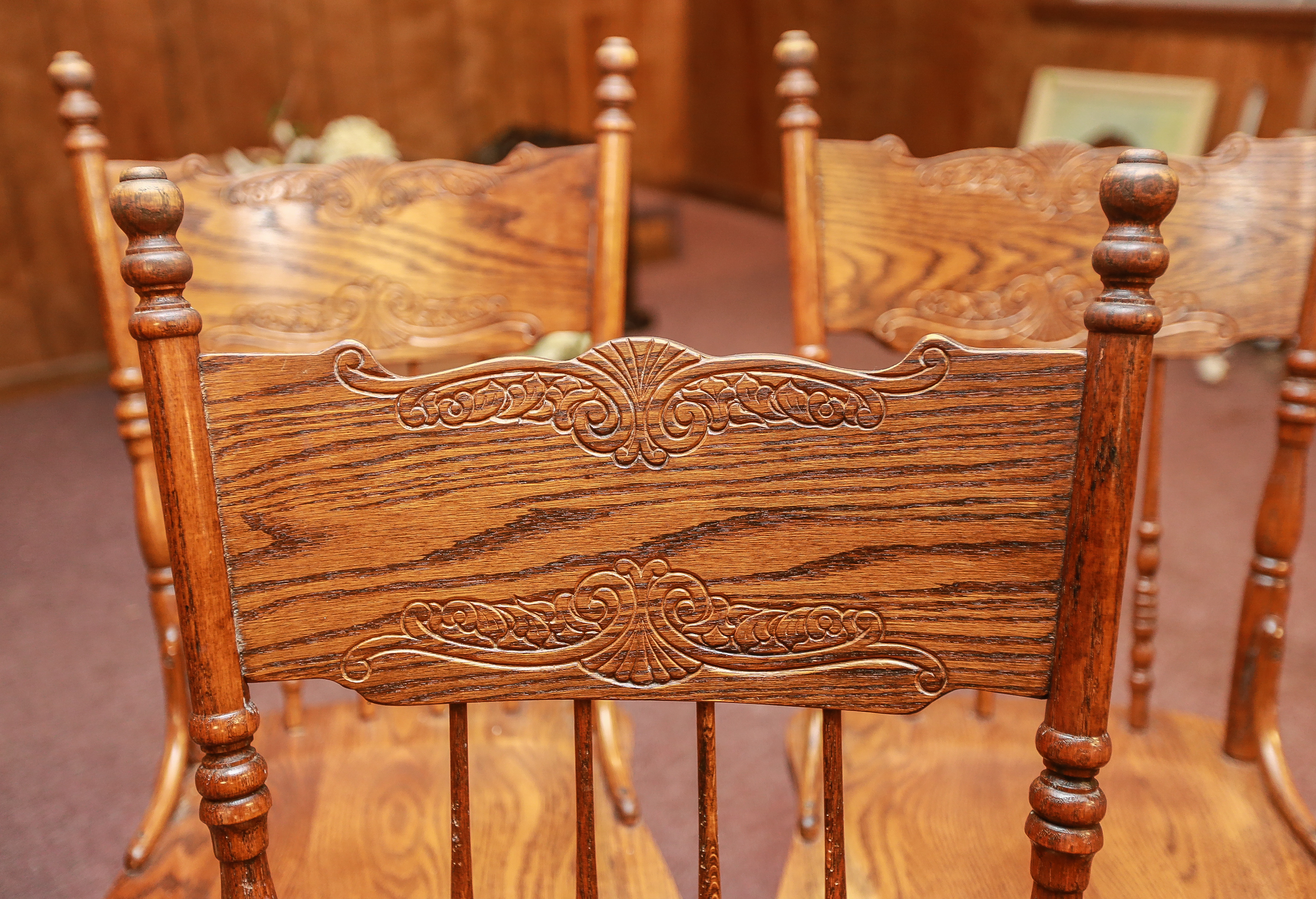 Pressed Back Oak Dining Chairs EBTH