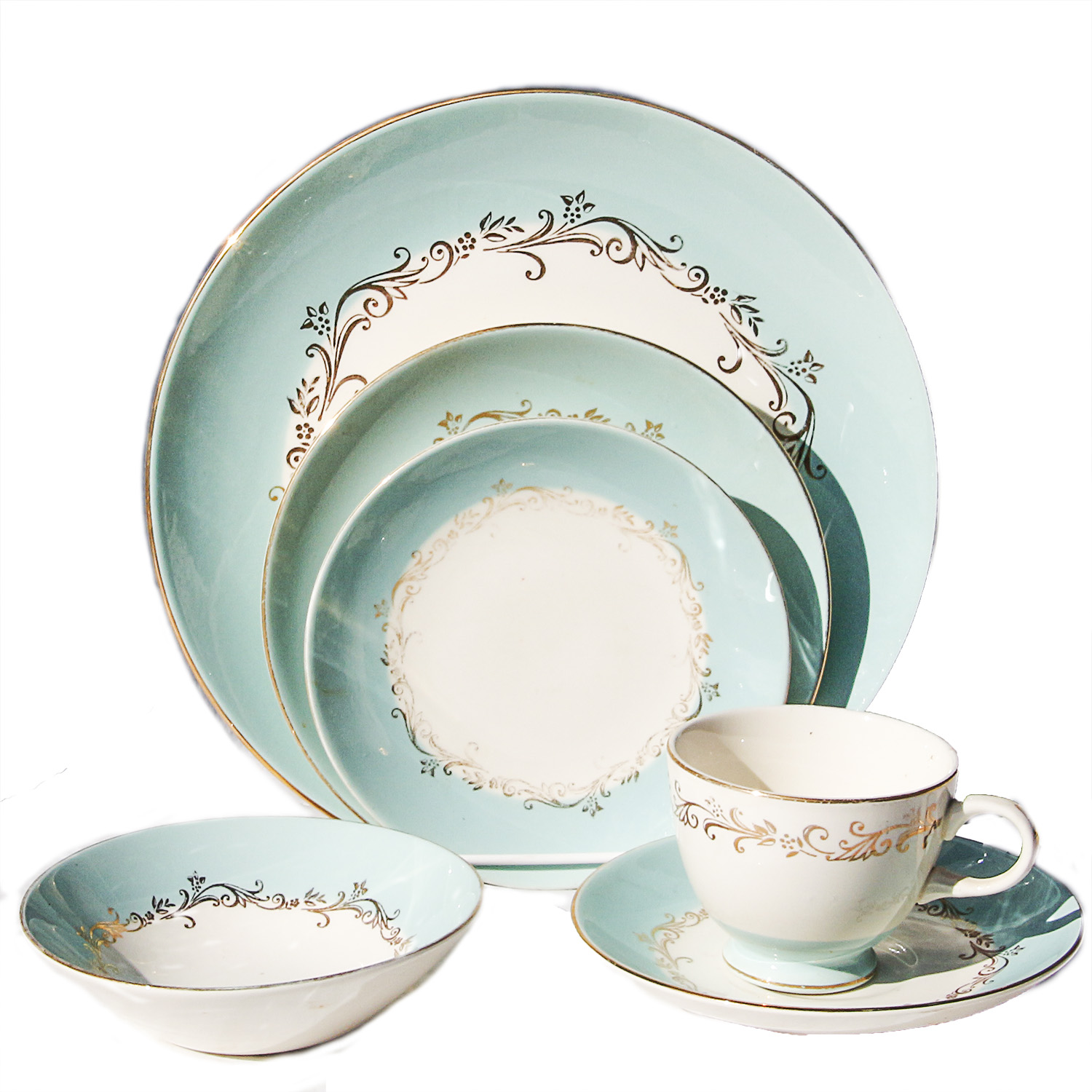 Collection of Lifetime China Co. SemiVotrous in Gold Crown EBTH