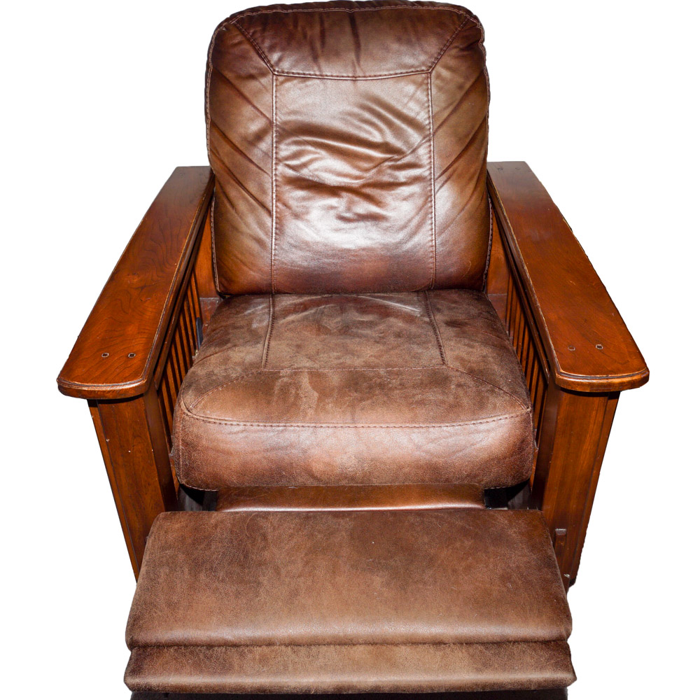 Leather and Wood Recliner EBTH