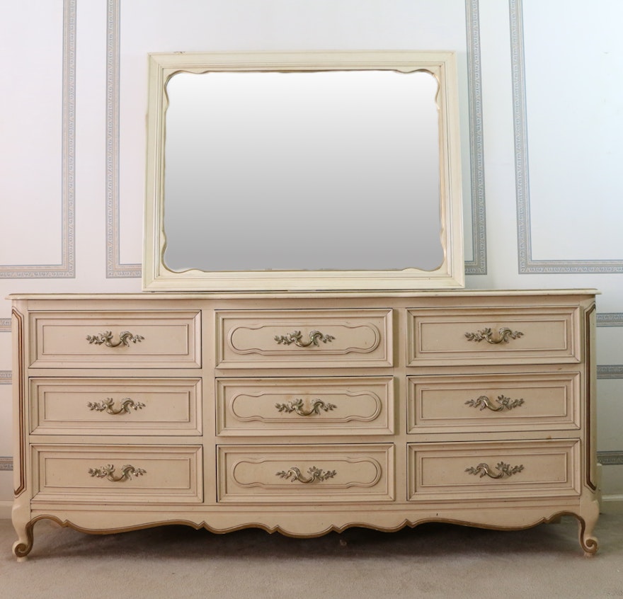 Vintage Louis Xv Style Dresser With Mirror By Empire Furniture Ebth