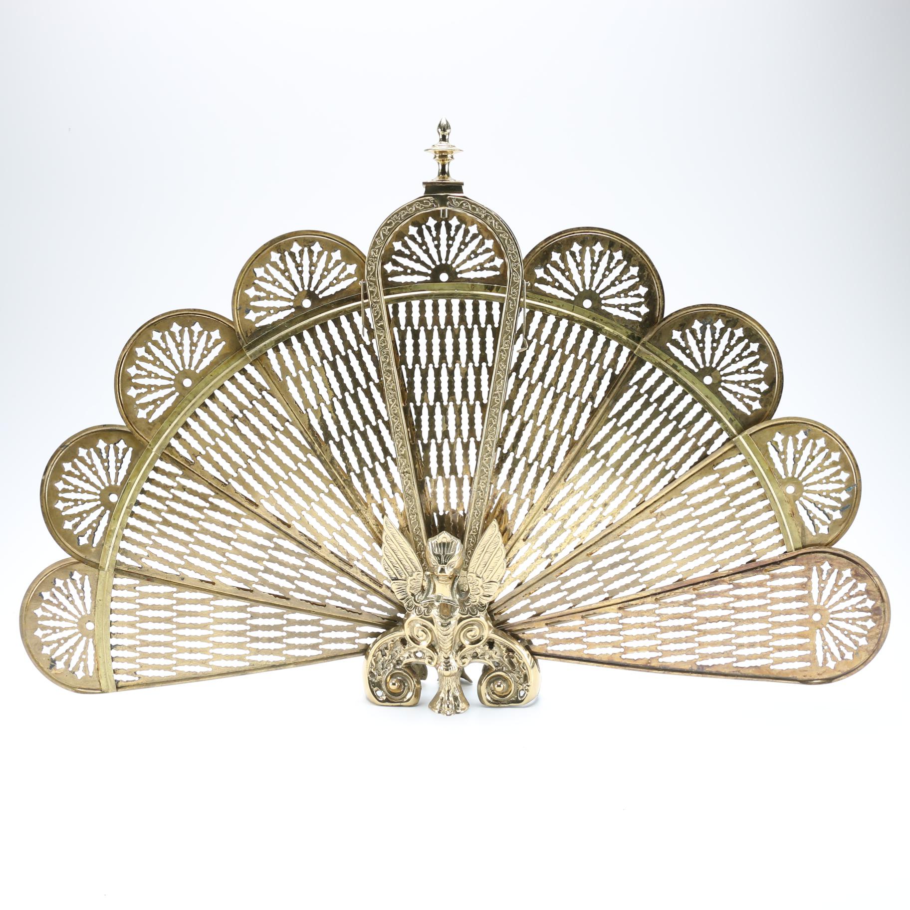 Circa Early 1800s French Brass Fireplace Fan Ebth