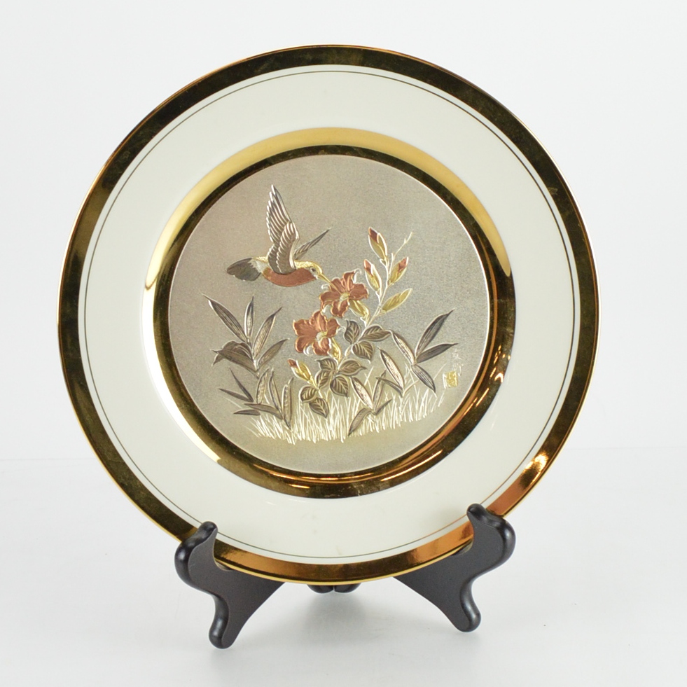 Japanese "The Art of Chokin" Collectible Plate with 24K Gold Rim EBTH