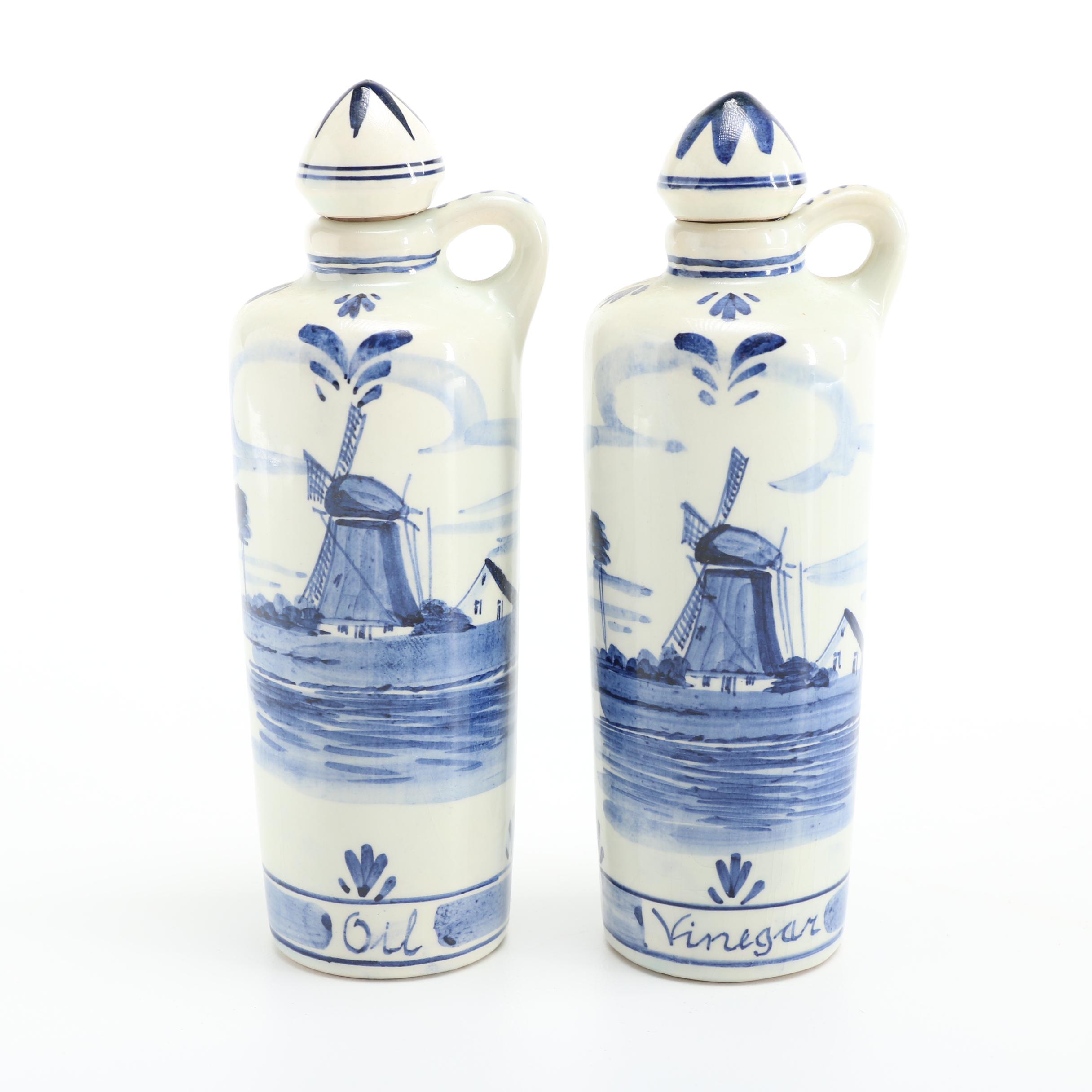 HandPainted Flow Blue Style Delft Cruet Set EBTH