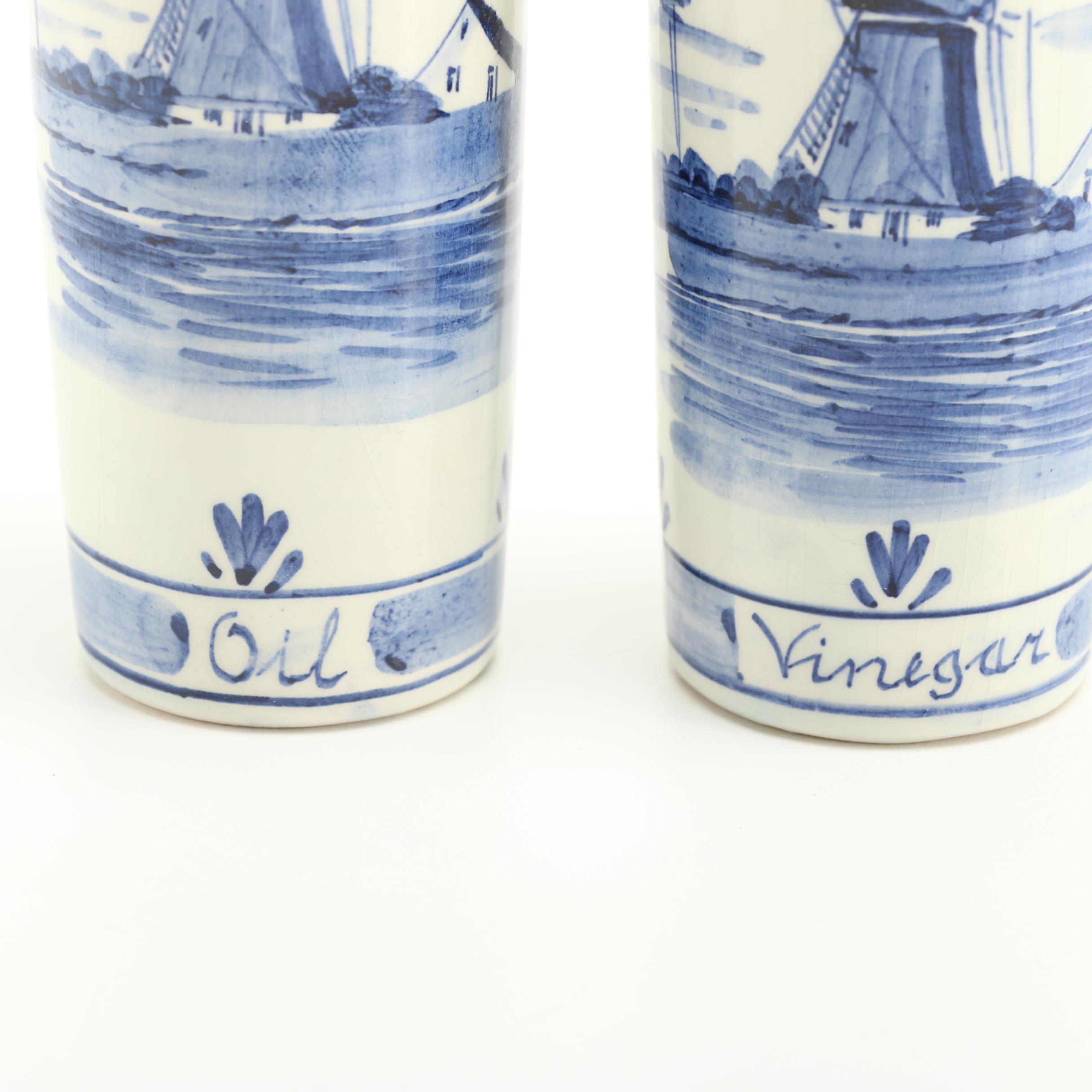 HandPainted Flow Blue Style Delft Cruet Set EBTH
