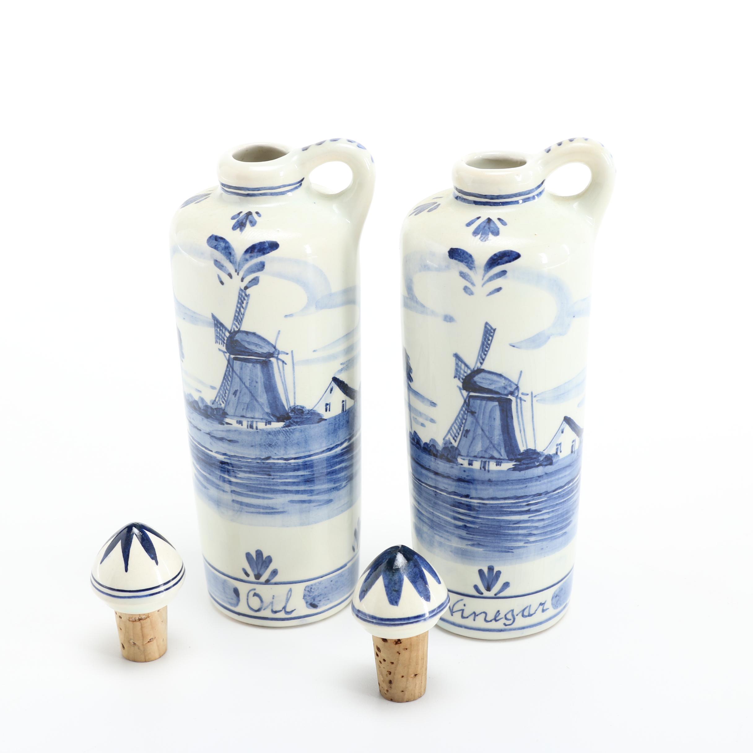 HandPainted Flow Blue Style Delft Cruet Set EBTH