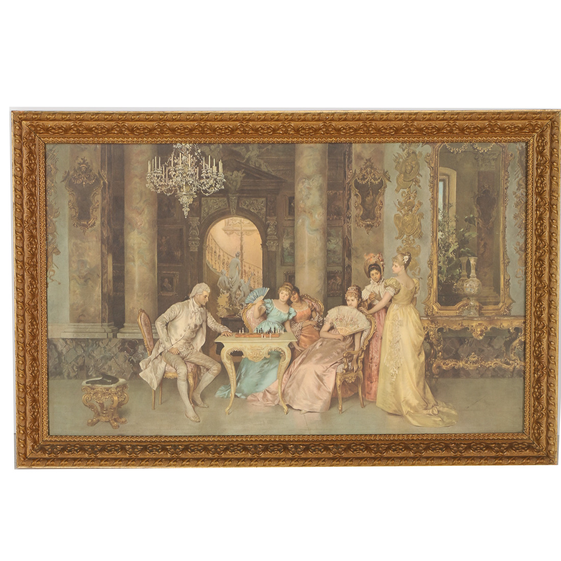 After Francesco Beda Offset Lithograph "The Game Of Chess" EBTH